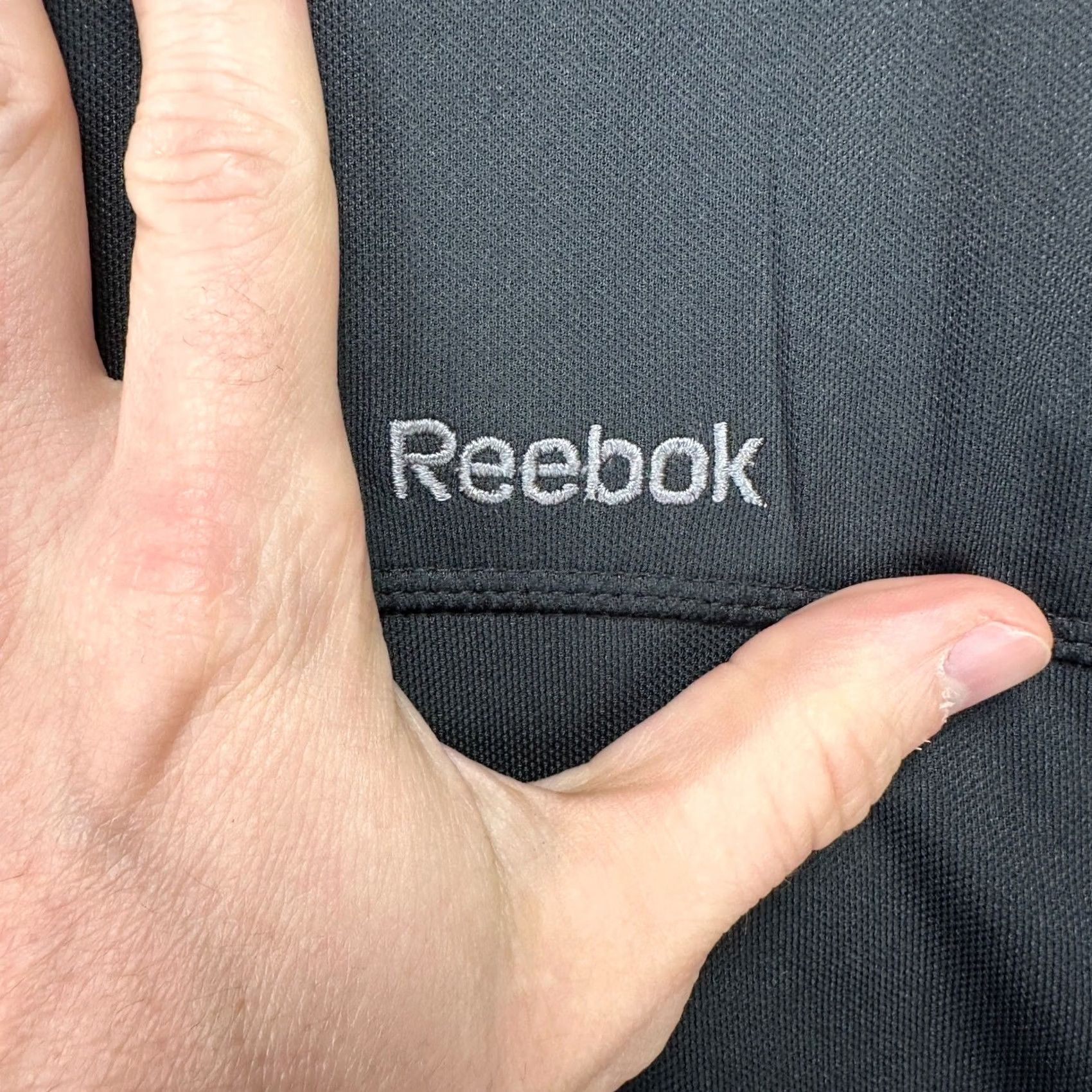 Reebok Reebok Play Dry Mens Full Zip Jacket 2XL Black Athletic Long Sleeve Pockets Logo Size US XXL / EU 58 / 5 - 6 Thumbnail