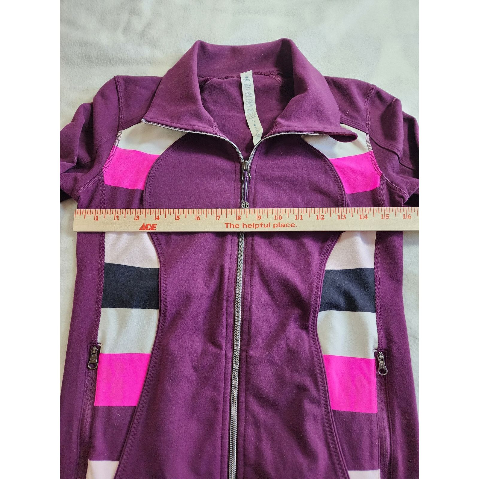 Lululemon Lululemon Nice Asana Jacket Plum Purple Size 6 Pow Stripe Size M / US 6-8 / IT 42-44 - 5 Thumbnail