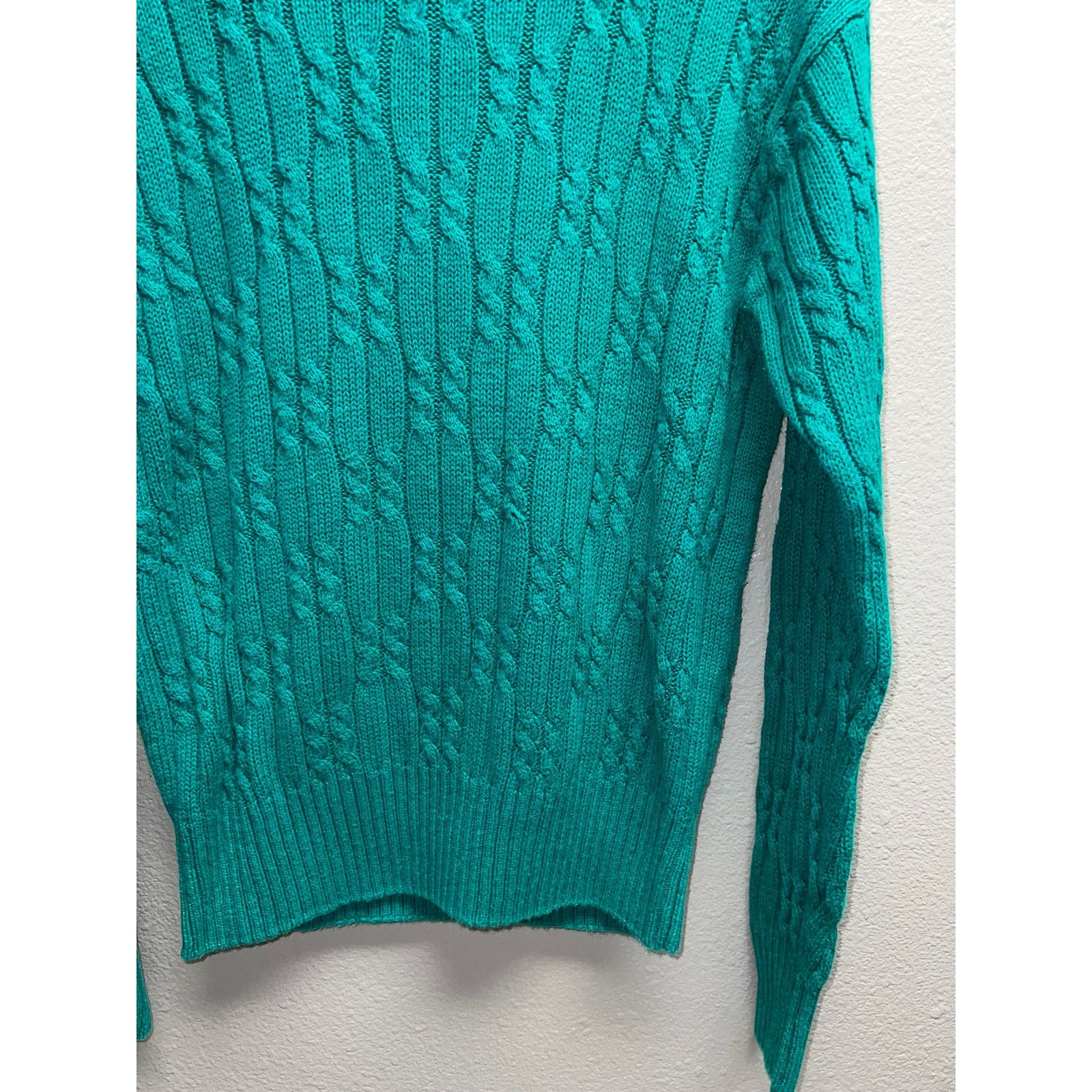 Ralph Lauren Womens Chaps Ralph Lauren Teal Sweater Heavy Green Medium M Size M / US 6-8 / IT 42-44 - 4 Thumbnail