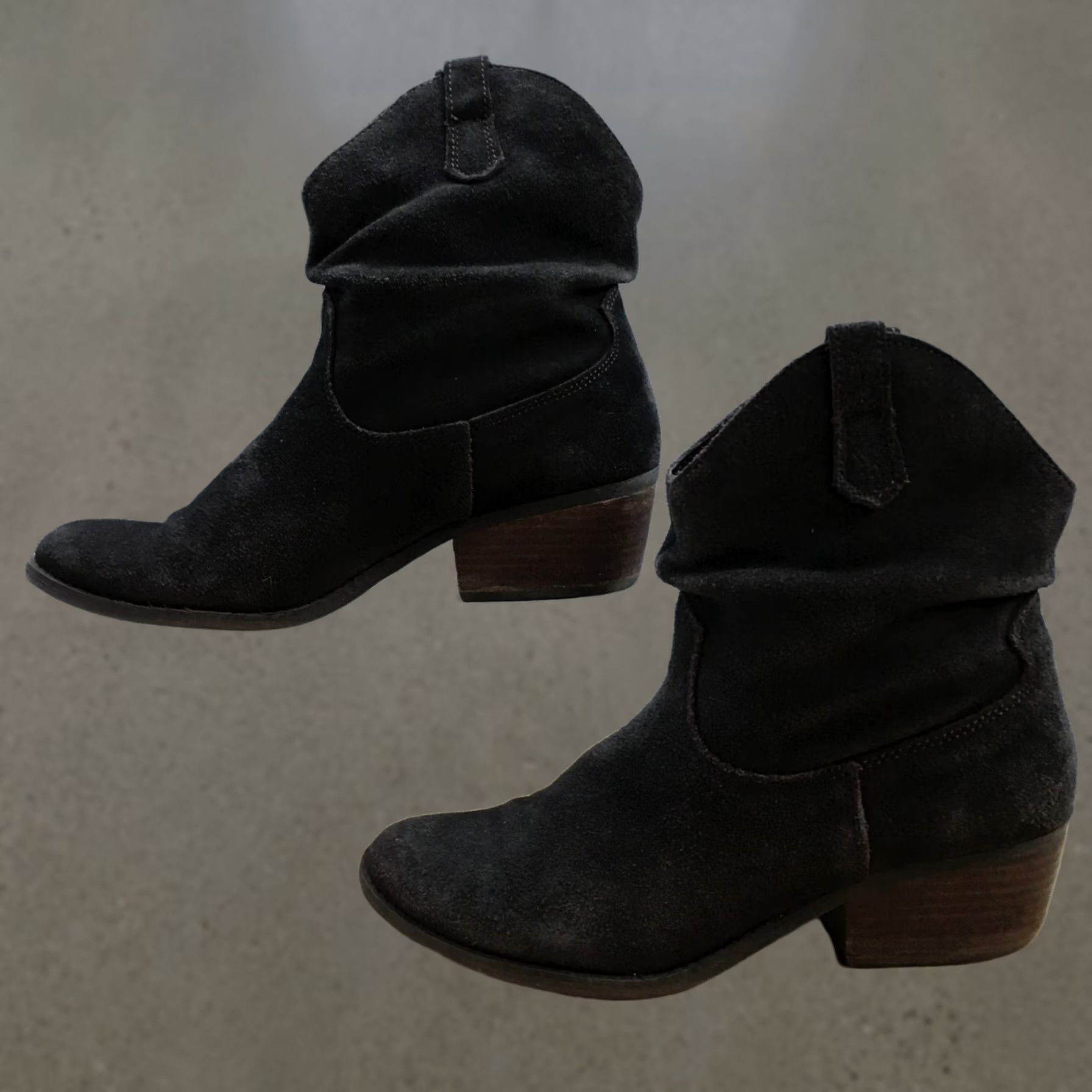 Vintage White Mountain Western Boots Womens 8.5 M Slammin Gray Leather Pull On Block Size US 9 / IT 39 - 1 Thumbnail