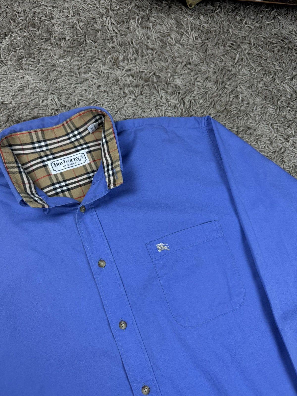 Burberry Classic blue shirt Burberry original luxury old money item Size US XL / EU 56 / 4 - 2 Thumbnail