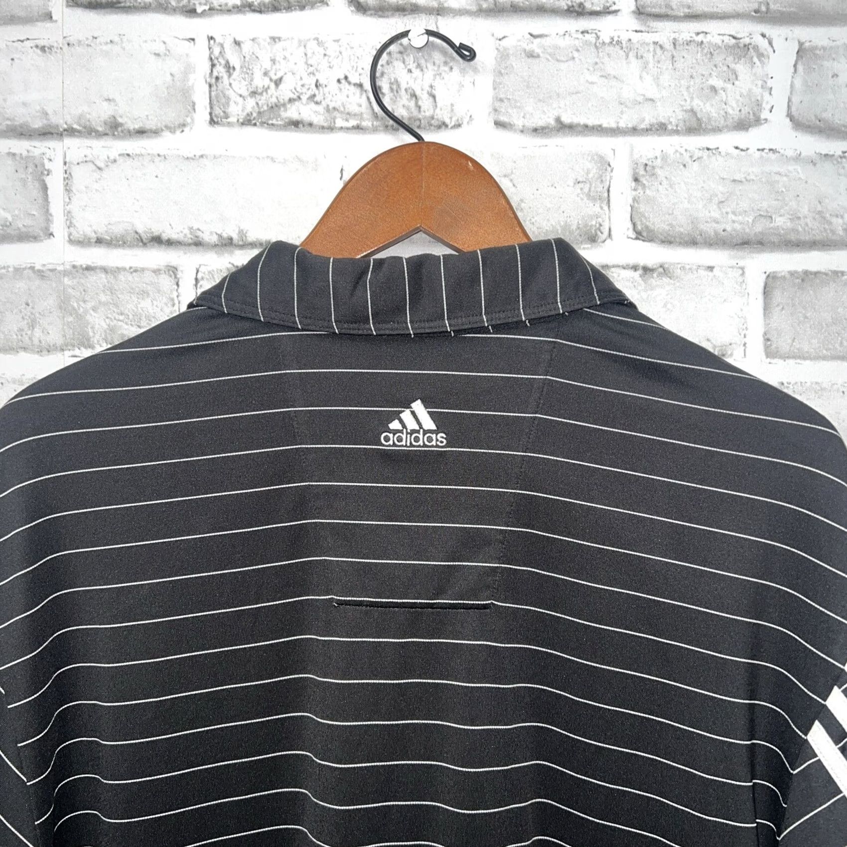 Adidas Adidas Clima Lite Striped Polo Shirt Mens Size M Black Polo ShirtMens M Black Striped Polo Shirt Size US M / EU 48-50 / 2 - 5 Thumbnail