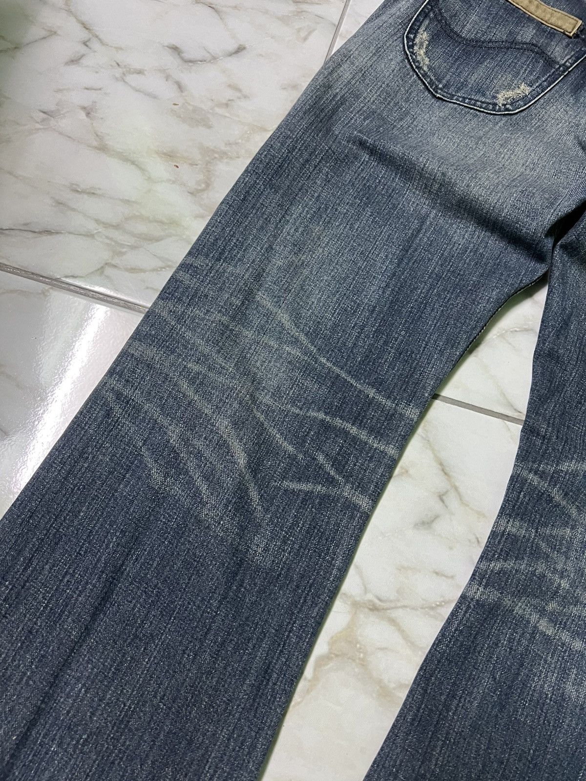 If Six Was Nine × Lee 💥FLARE💥VINTAGE LEE RIDER WASHED DISTRESS JEAN JAPAN Size US 33 - 15 Thumbnail