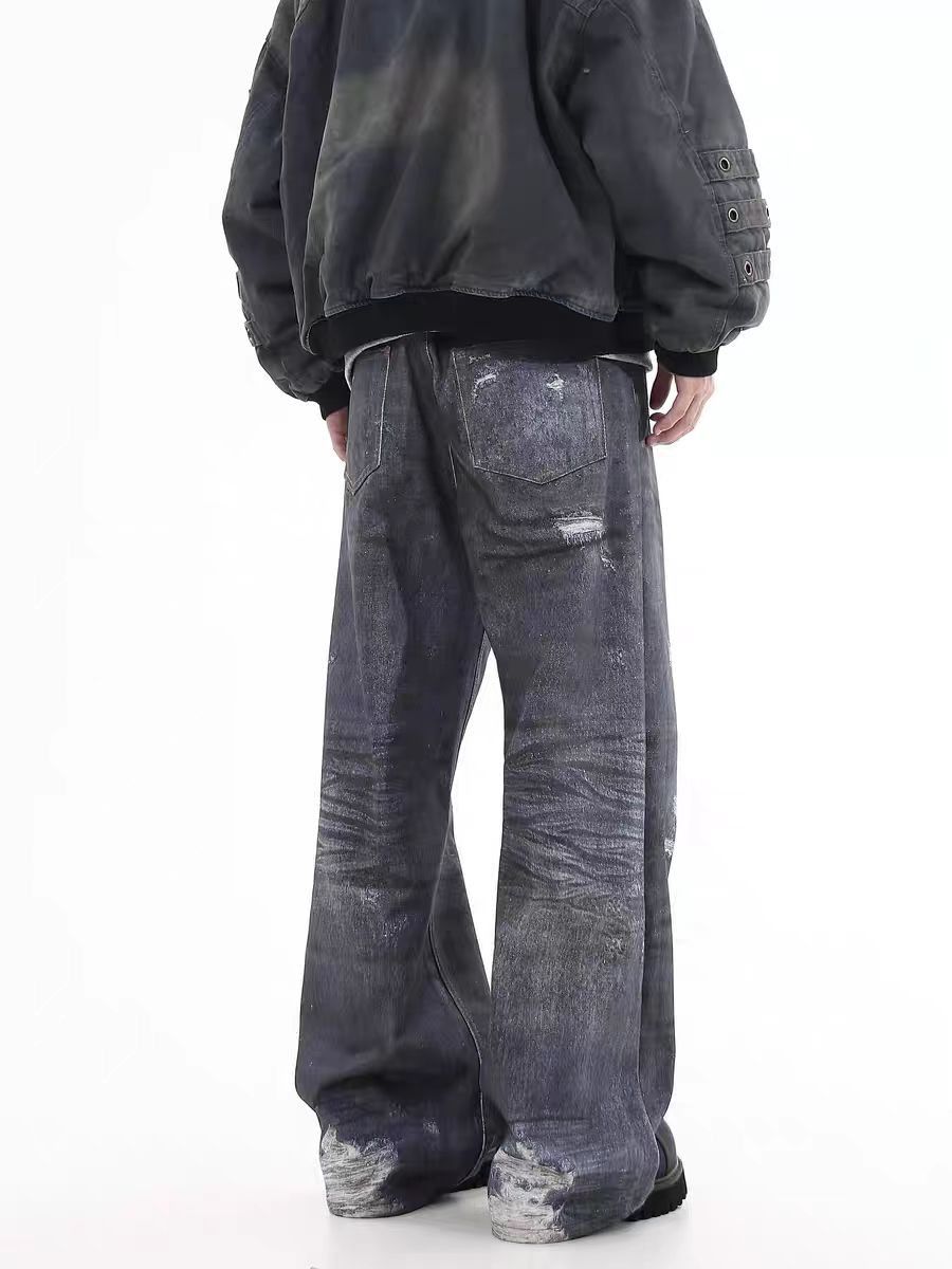 Japanese Brand × Jean Street vintage patch ripped baggy micro flare jeans Size US 30 / EU 46 - 2 Thumbnail