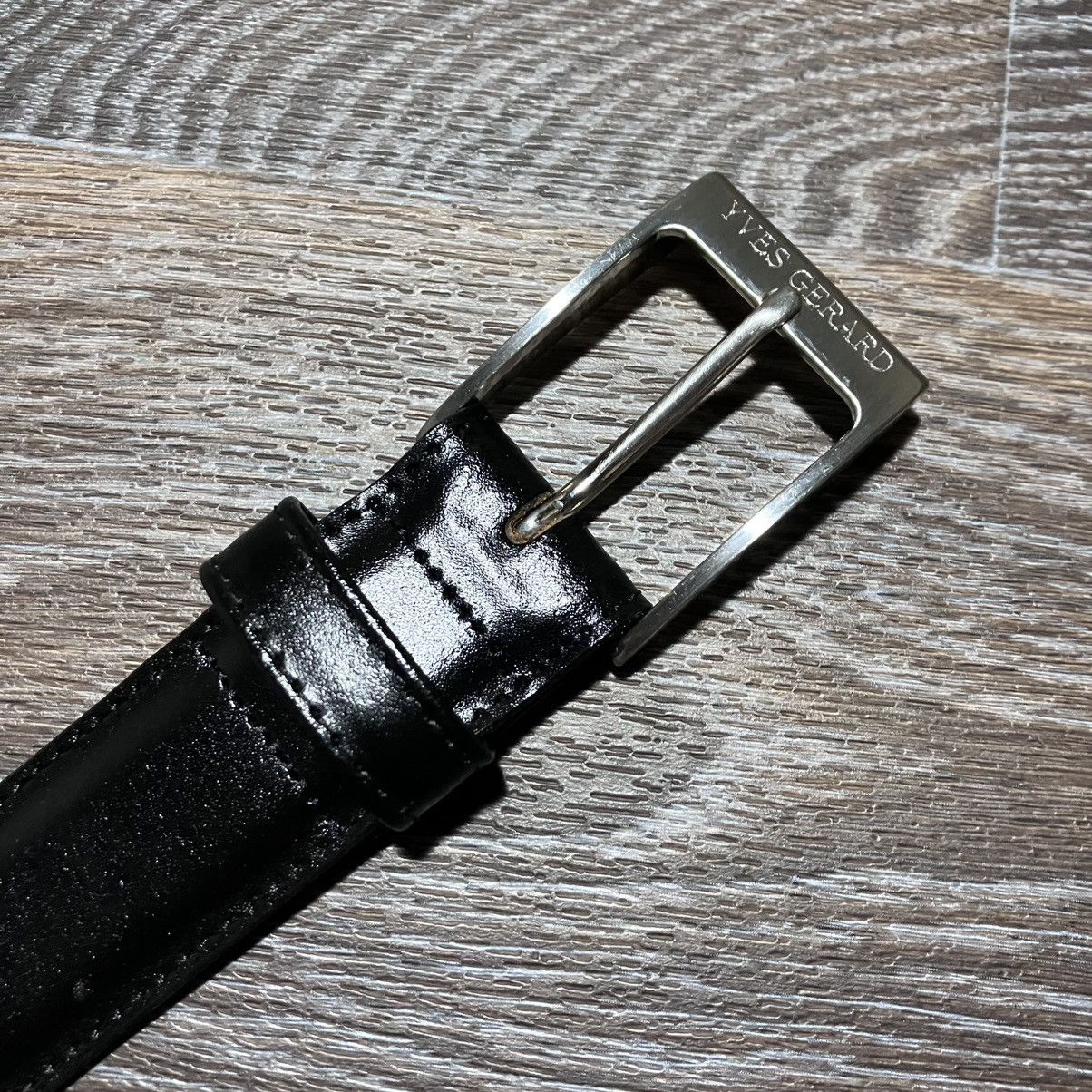 Genuine Leather YVES GERARD Solid Brass Made In Italy Genuine Leather Belt Size 32 - 4 Thumbnail