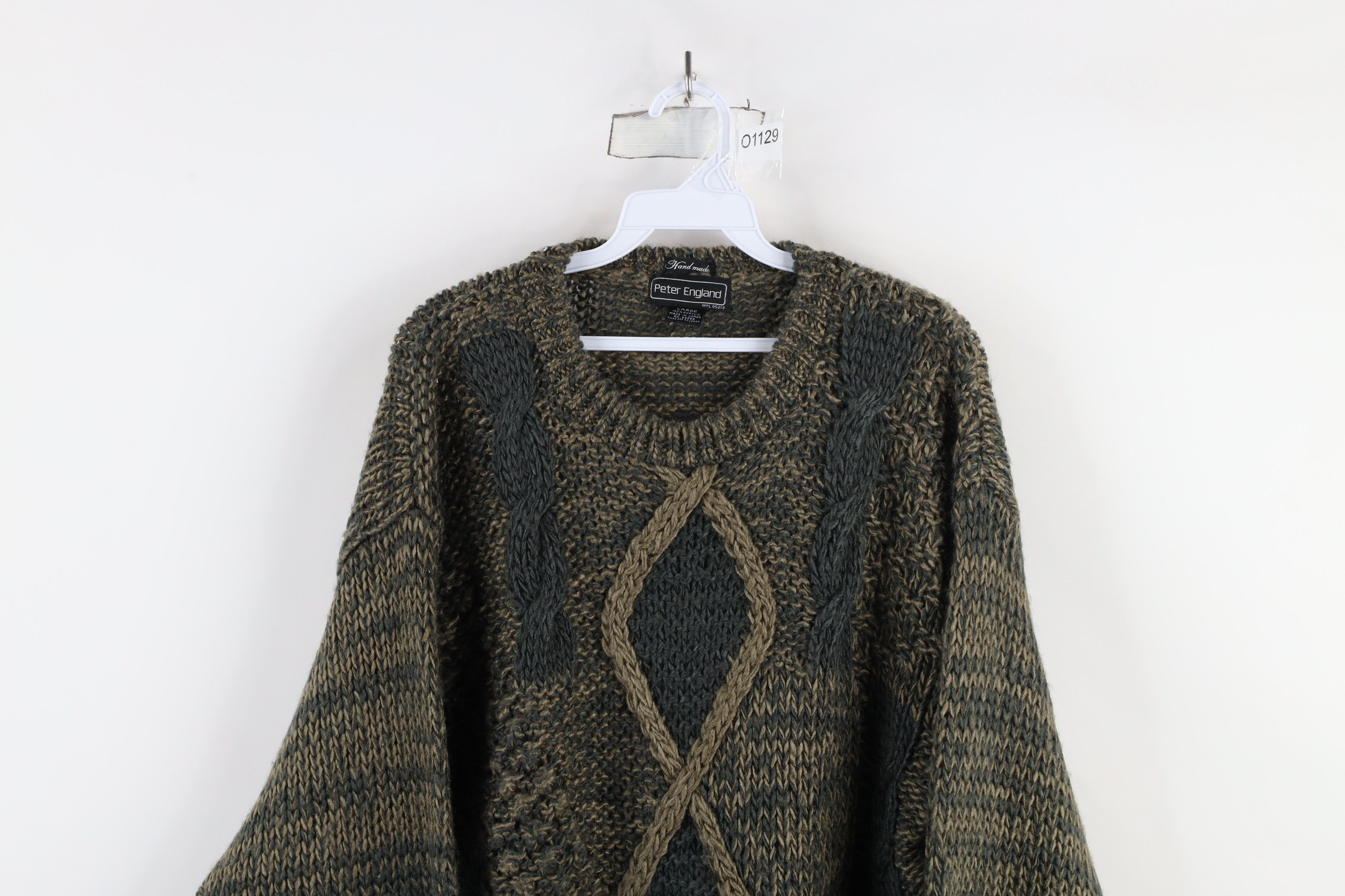 Vintage Vintage 90s Streetwear Chunky Crochet Cable Knit Sweater Size US L / EU 52-54 / 3 - 2 Thumbnail
