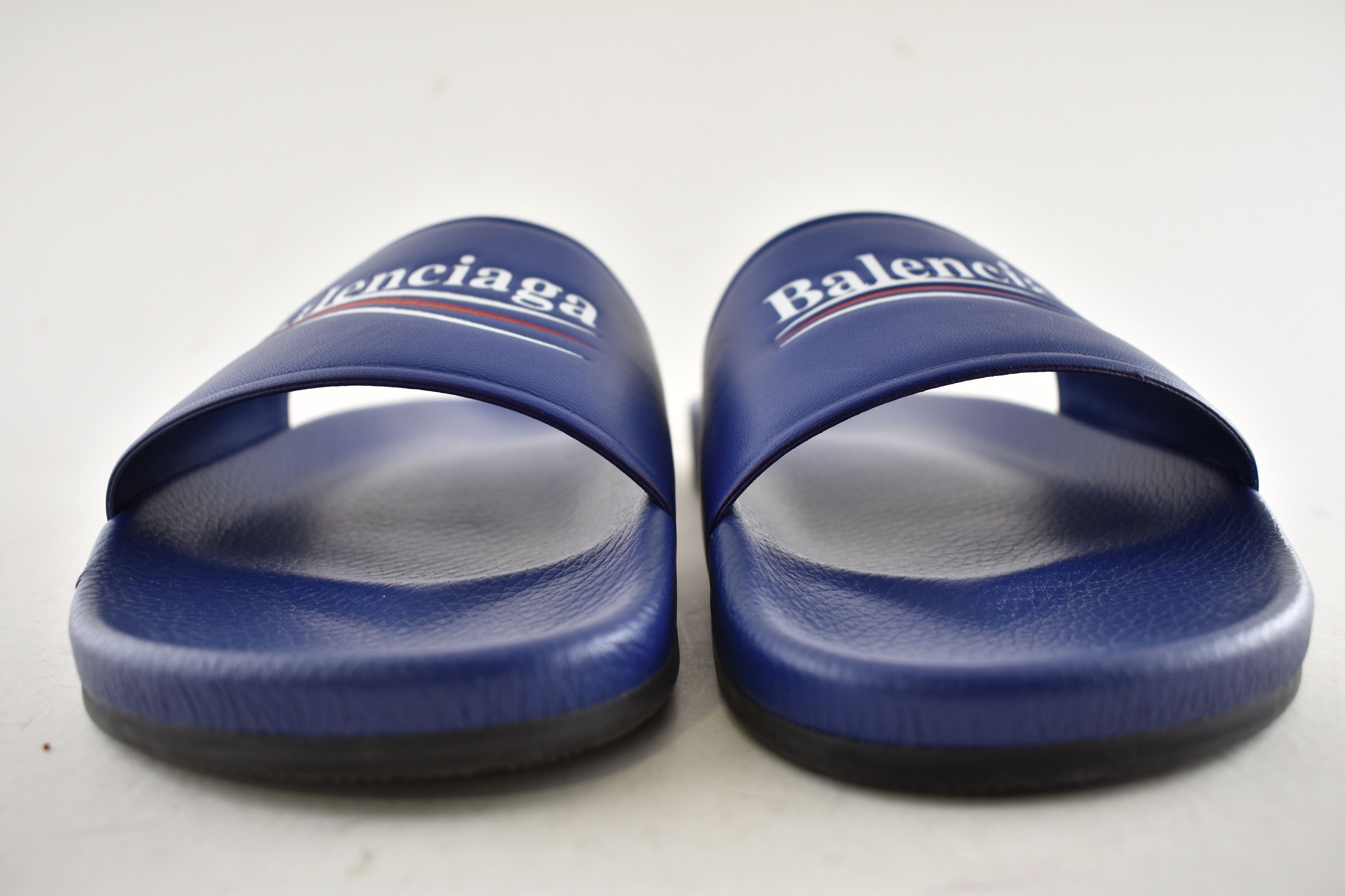 Balenciaga Leather Campaign Logo Slide Pool Sandal Flip Flop Flat 44 11 Size US 11 / EU 44 - 8 Thumbnail