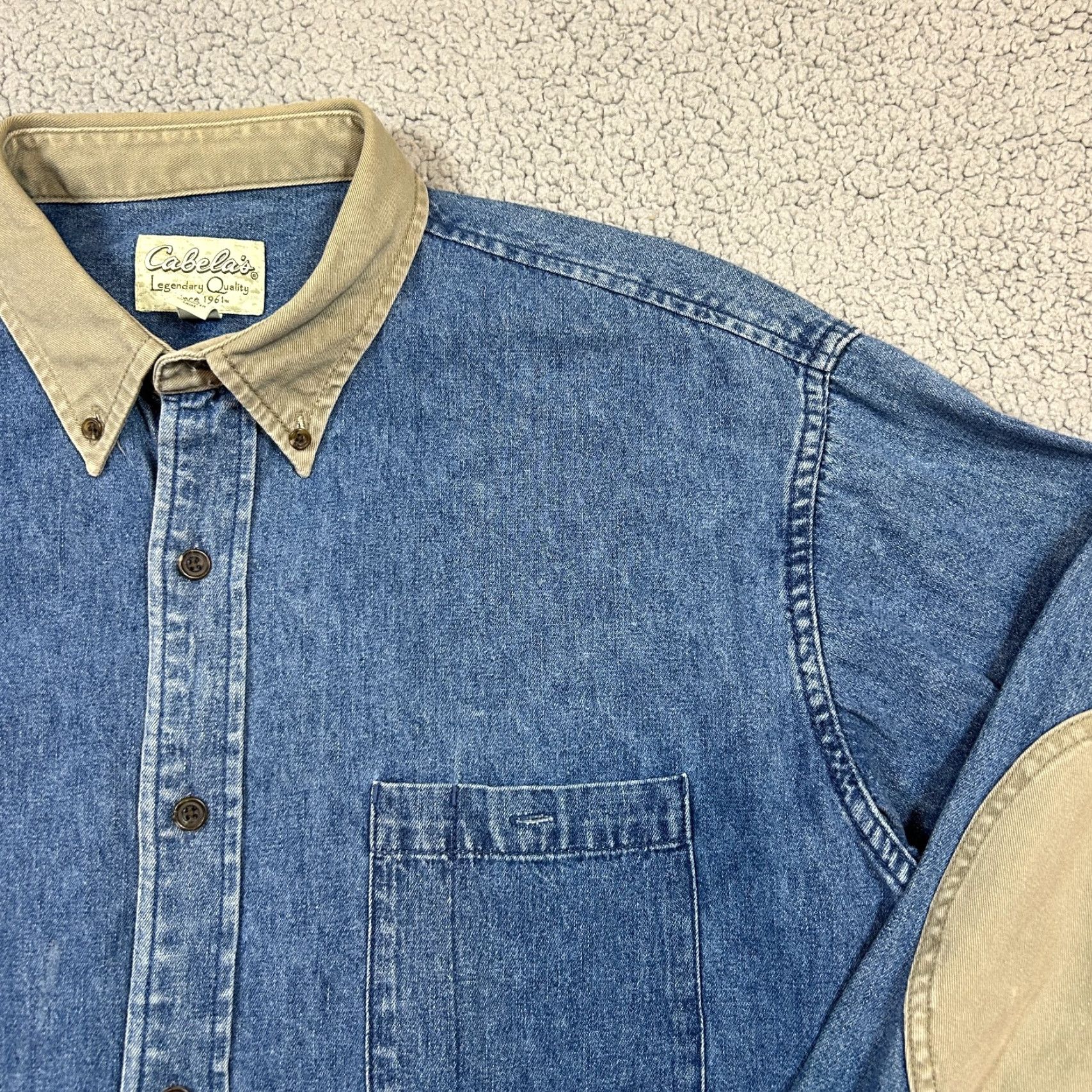 Vintage VINTAGE Cabela's Mens Large Long Sleeve Denim Shirt Button-Up VTG Size US L / EU 52-54 / 3 - 2 Thumbnail