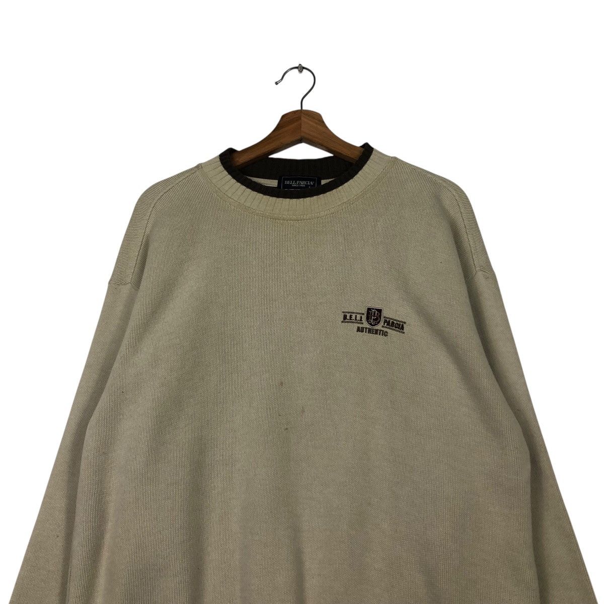 Japanese Brand Bell Parcia Collegiate Crest Crewneck Faded Olive Brown Size US L / EU 52-54 / 3 - 4 Thumbnail