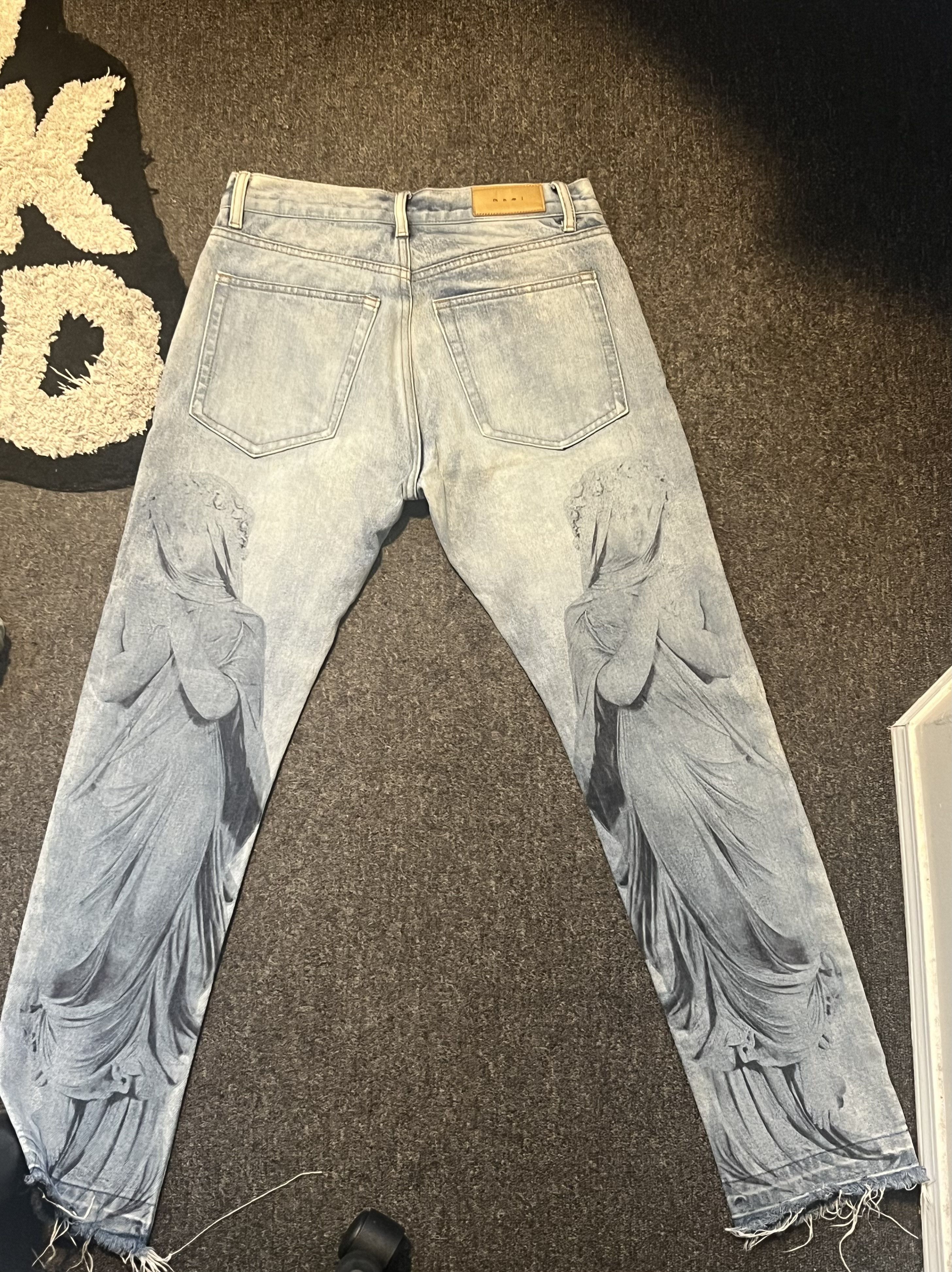 MNML Y2K Angel Design Striaght-Leg Jeans Size US 31 - 3 Thumbnail