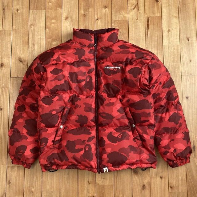 Bape 🔥Reversible🔥 BAPE Red Camo Puffer Down Jacket a bathing ape Size US L / EU 52-54 / 3 - 2 Thumbnail