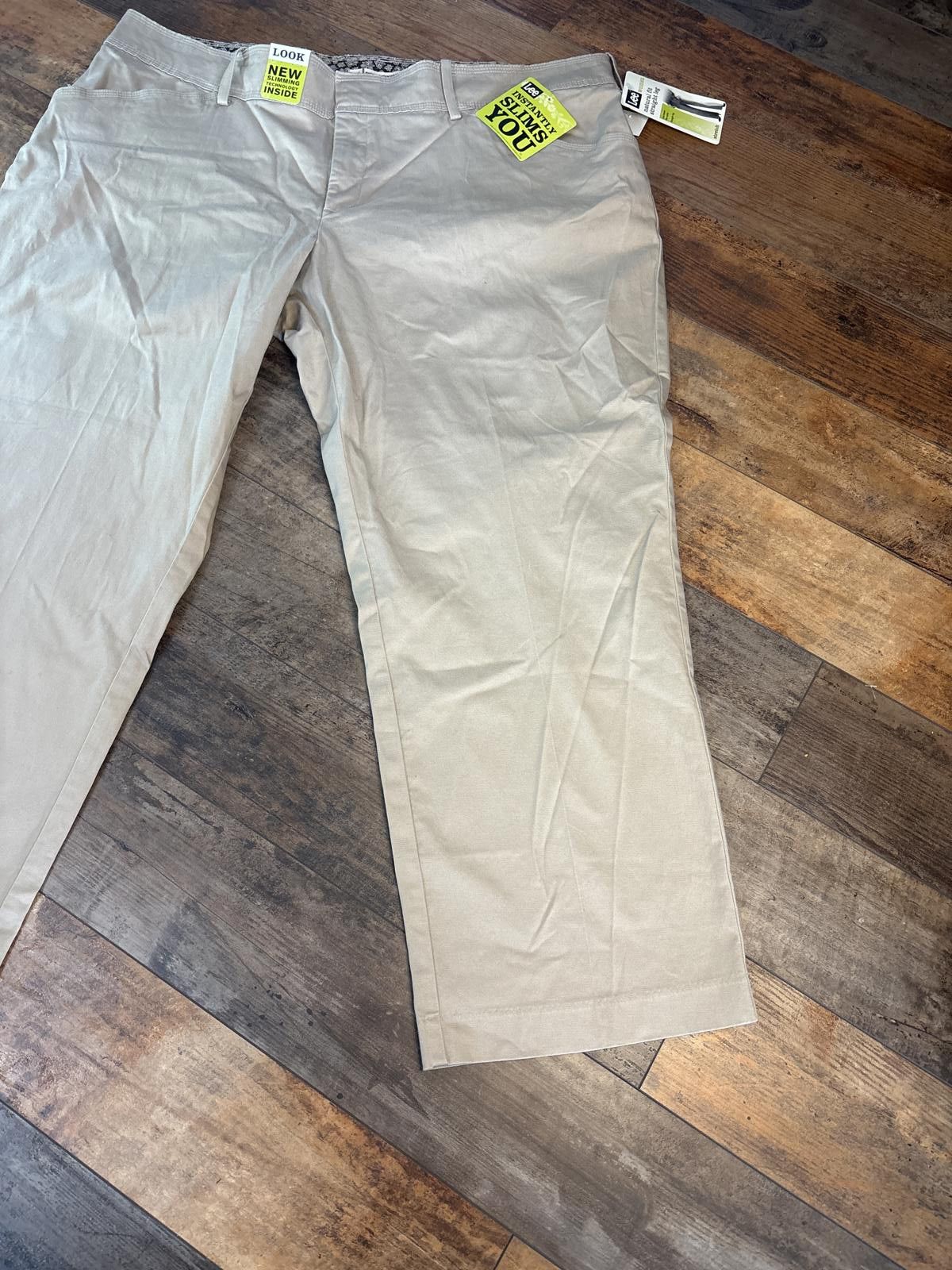 Lee Lee natural straight leg Women's Khaki Dress Pants Size 14 Size 23" - 3 Thumbnail