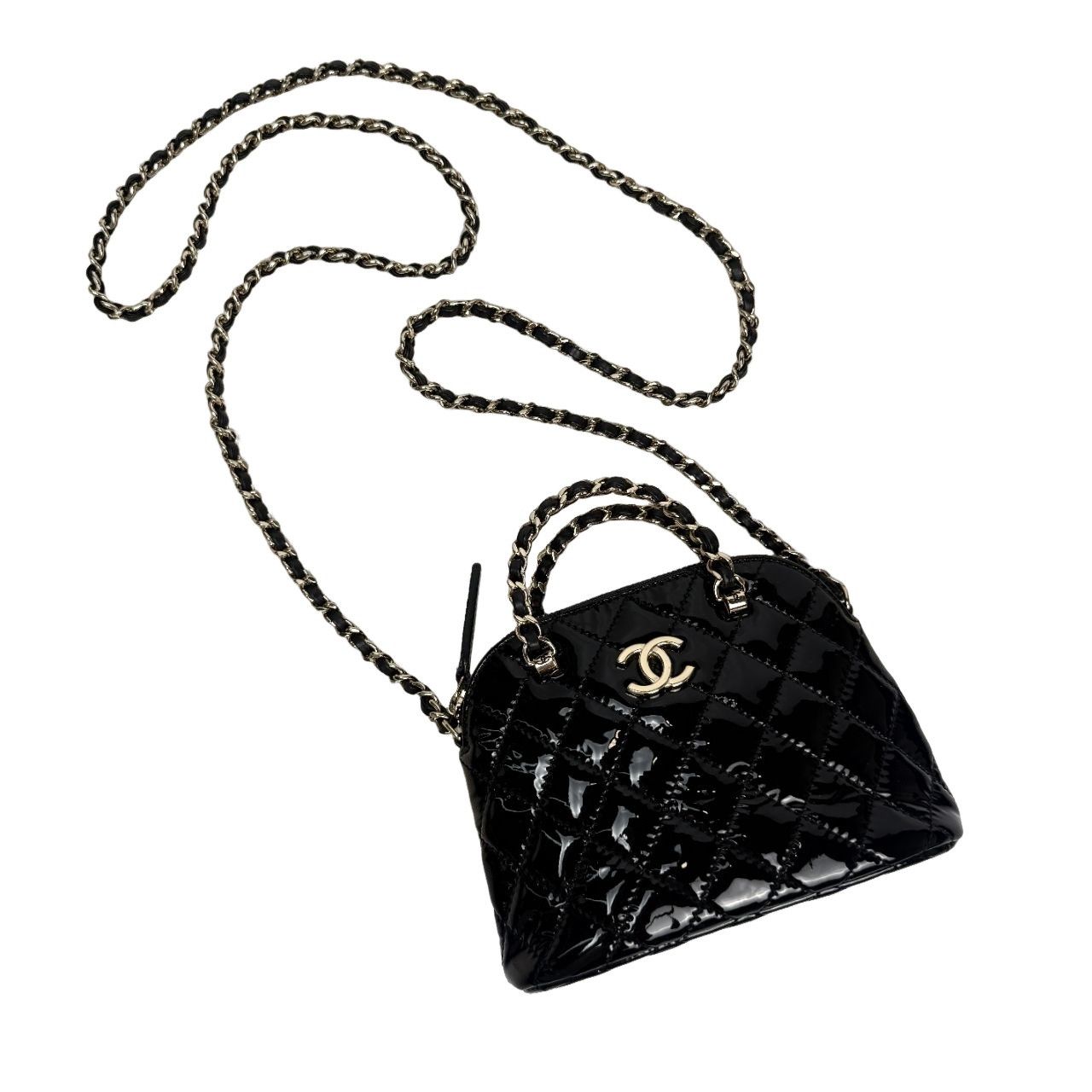 Chanel CHANEL Quilted Patent Leather Dome Bag Size ONE SIZE Size ONE SIZE - 1 Thumbnail