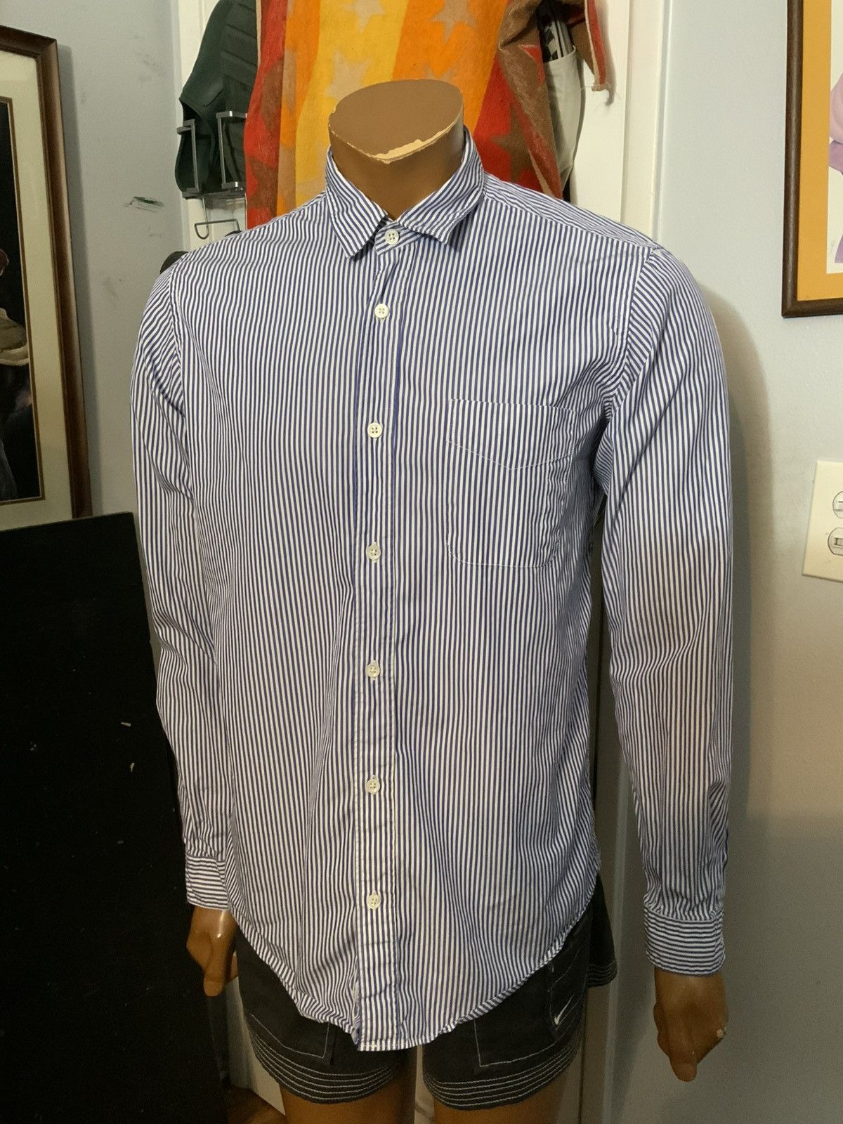 President's $349 Presidents P’s Giza Cotton Popeline Stick Stripe Shirt Size US L / EU 52-54 / 3 - 8 Thumbnail
