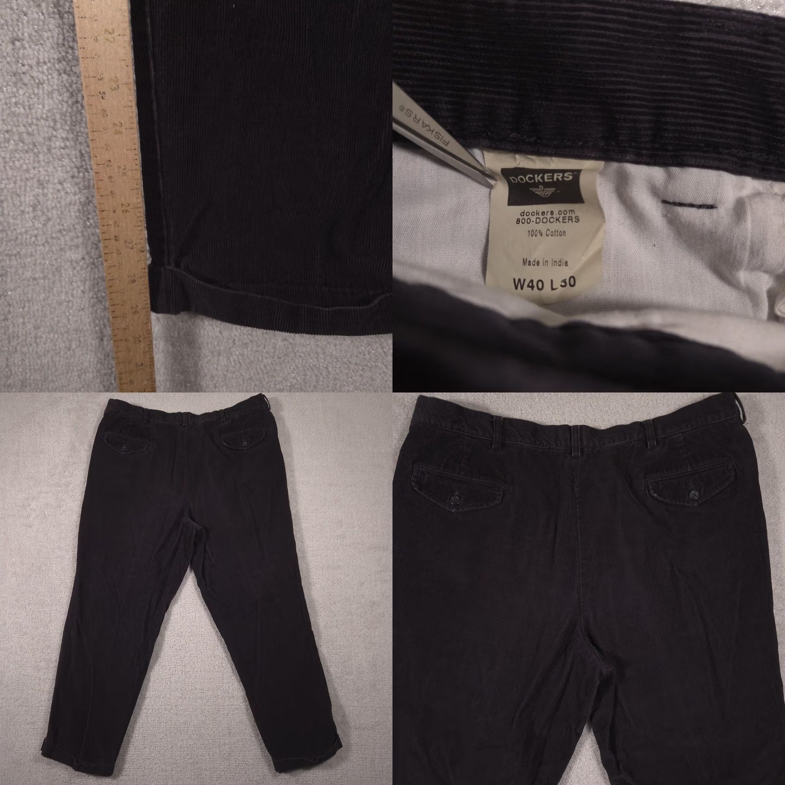 Dockers Dockers Pants Mens 40x30 Blue Corduroy Pleated Relaxed Fit Straight Leg Chino Size US 40 / EU 56 - 8 Thumbnail