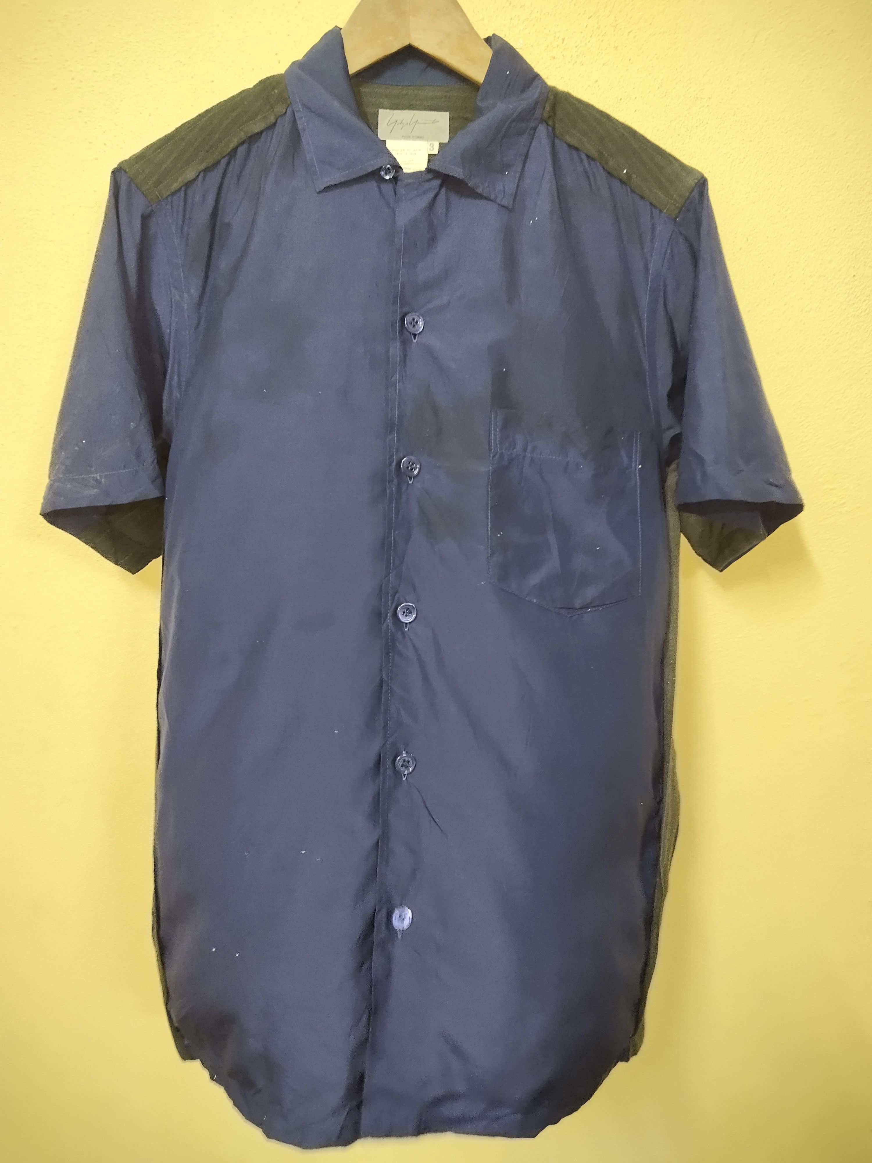 Vintage × Yohji Yamamoto Rare Yohji Yamamoto Pour Homme 100% Rayon Shirt Button Up Size US L / EU 52-54 / 3 - 1 Thumbnail