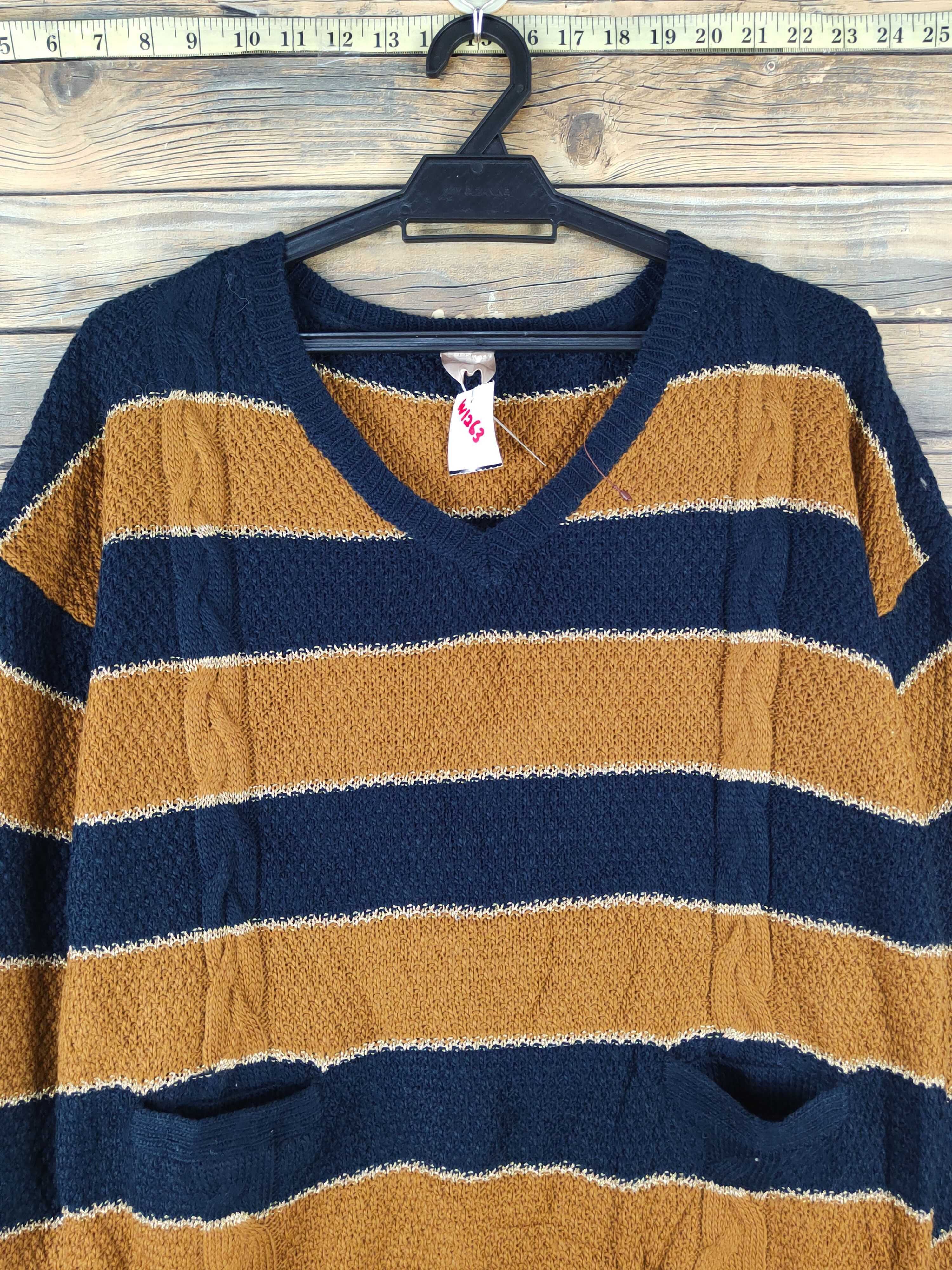 Aran Isles Knitwear Jena Navy Brown Stripe Knitwear Sweatshirts #W1263 Size US S / EU 44-46 / 1 - 2 Thumbnail