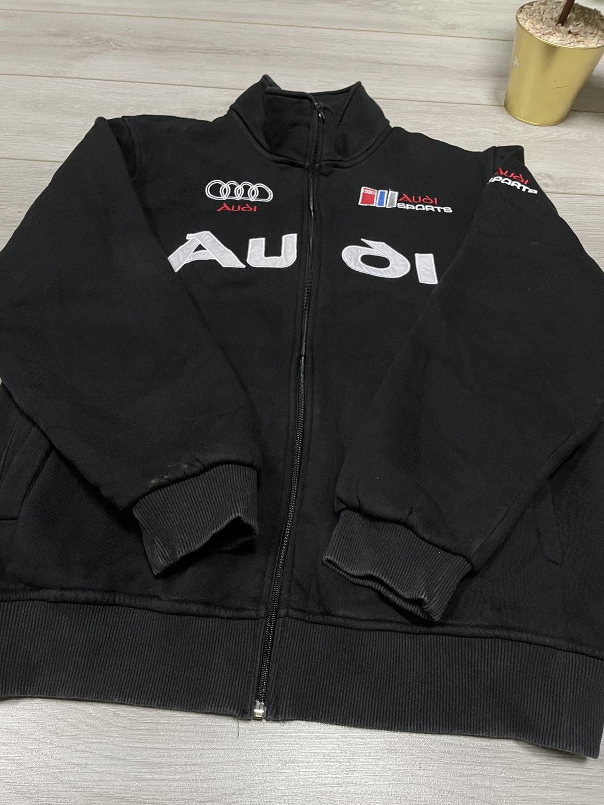 Audi Audi vintage big logo zip sweatshirt jacket racing Size US L / EU 52-54 / 3 - 5 Thumbnail