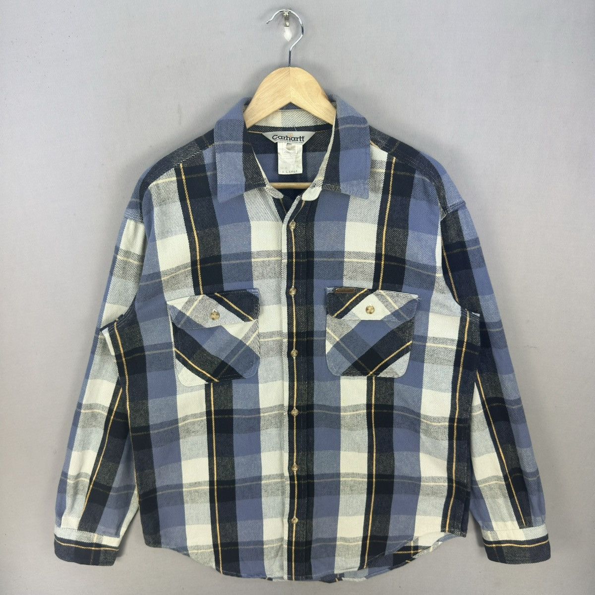 Carhartt Y2K Carhatt Double Pocket Plaid Heavy Flannel Size US L / EU 52-54 / 3 - 1 Thumbnail