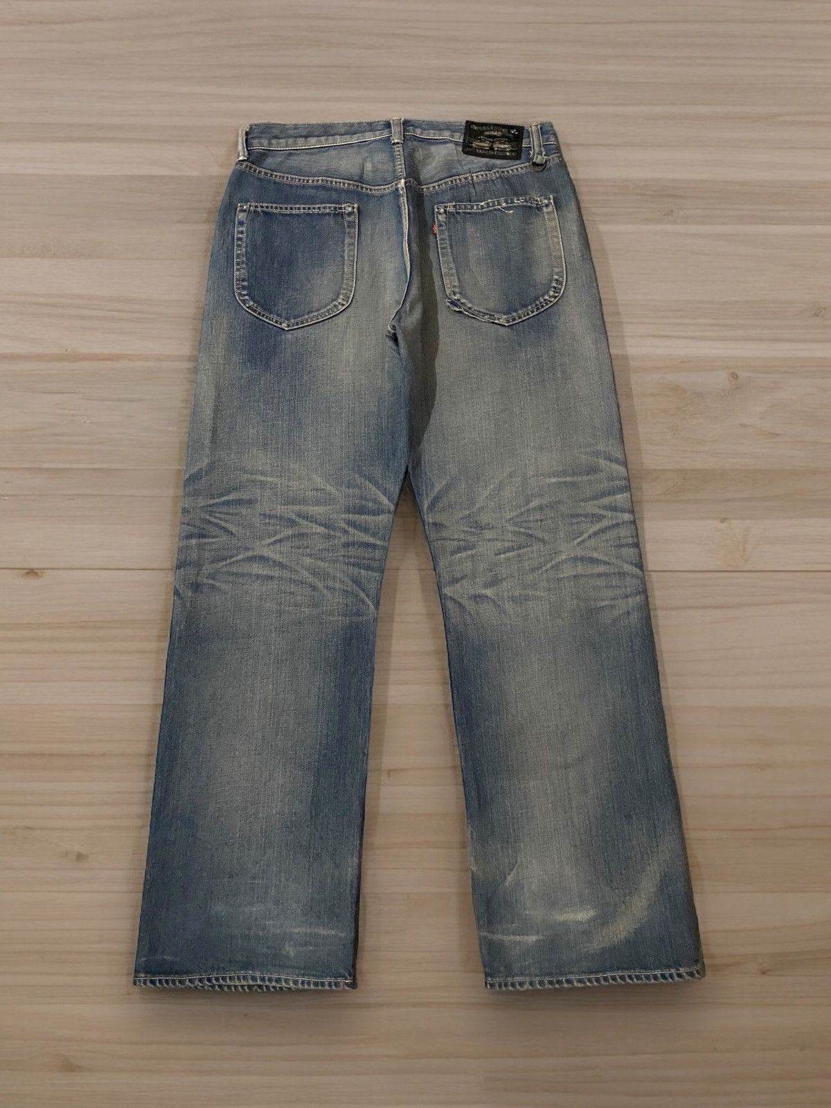 Japanese Brand Vintage Japan Nitraid Sand Blasted Wash Flare Jeans Denim Size US 35 - 9 Thumbnail