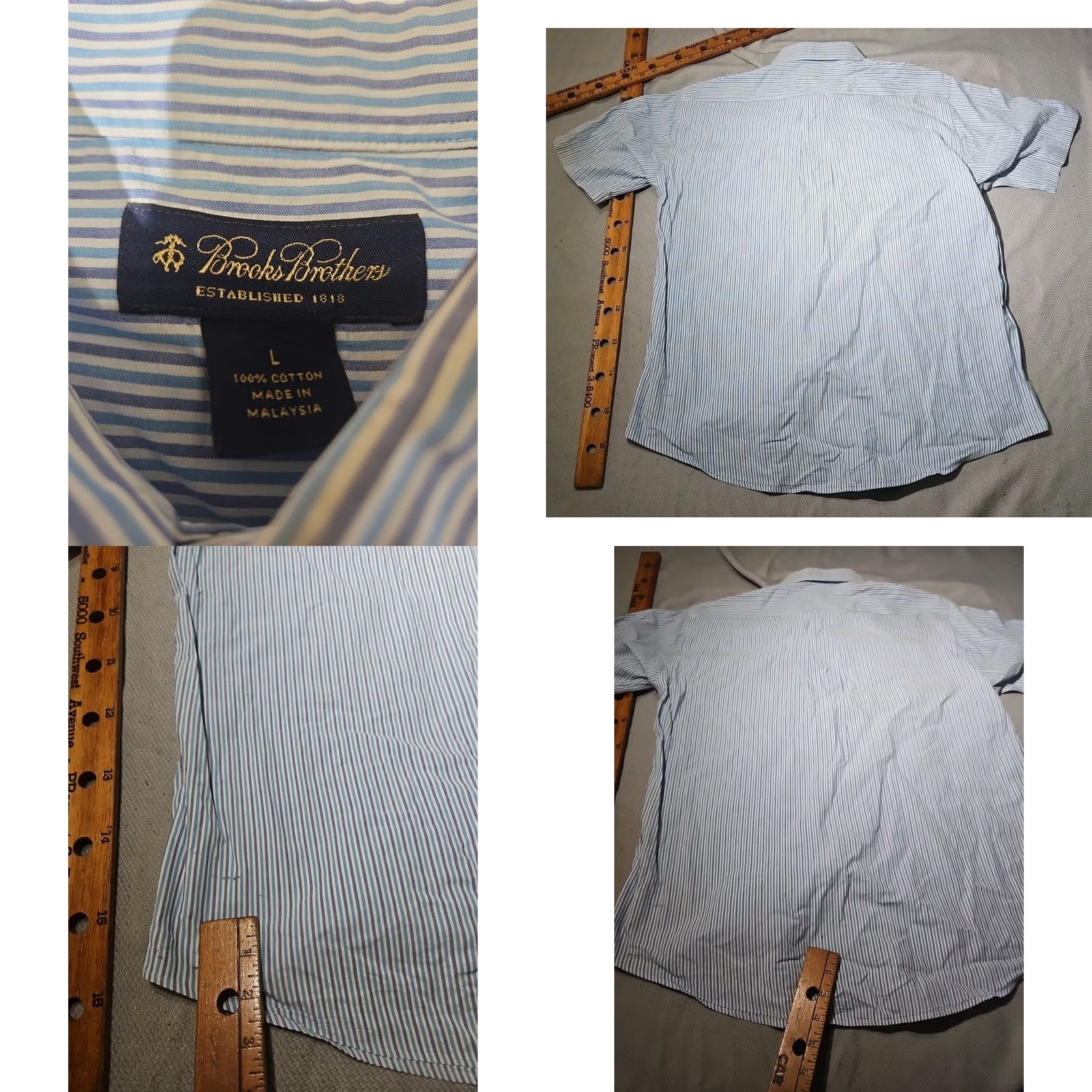 Brooks Brothers Brooks Brothers Shirt Mens Large Blue Striped Button Oxford Casual Preppy Luxury Oxford Shirt Size US L / EU 52-54 / 3 - 8 Thumbnail