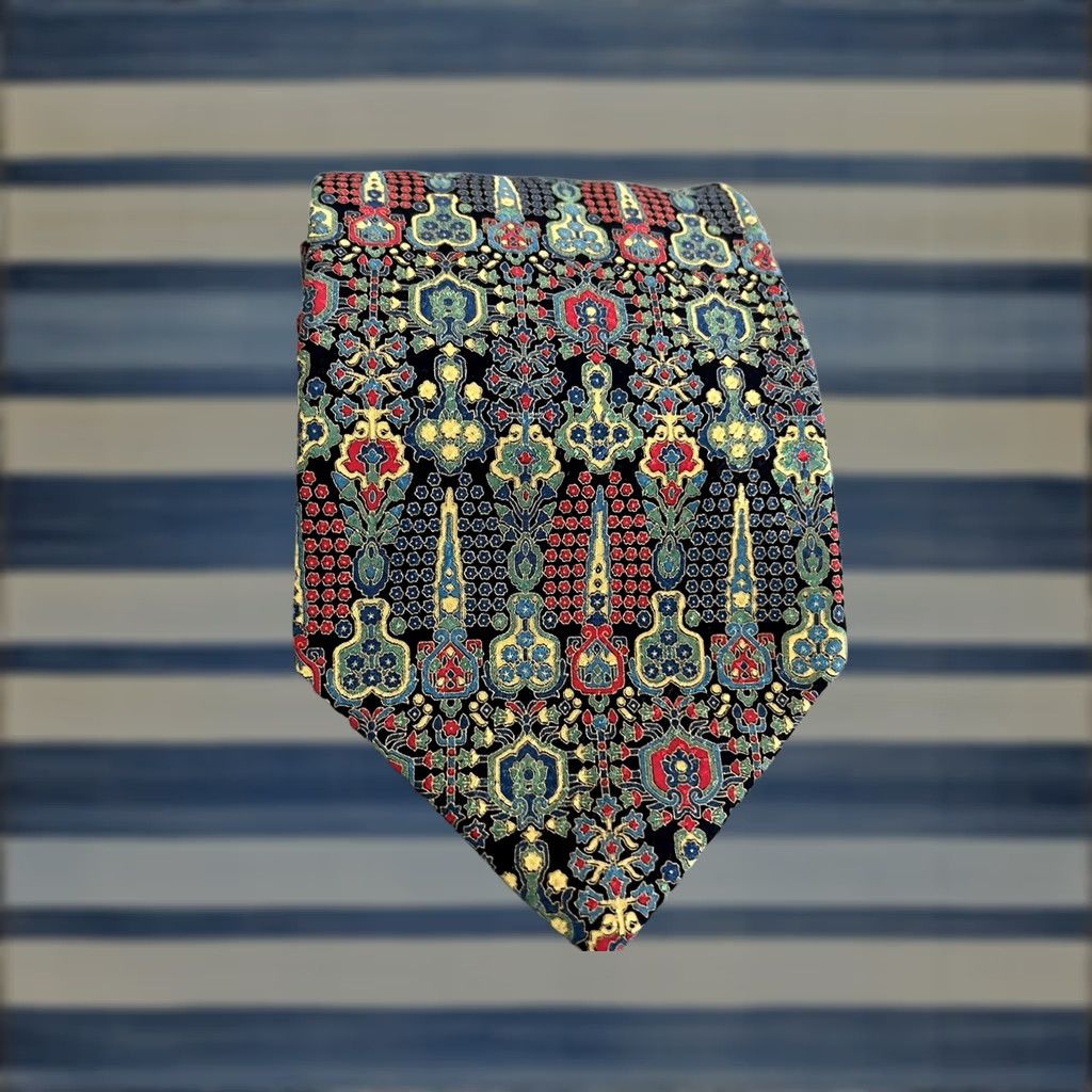 Brioni Brioni Silk Tie Floral Made in Italy Multicolor 59 inches Men Tie Size ONE SIZE - 1 Thumbnail