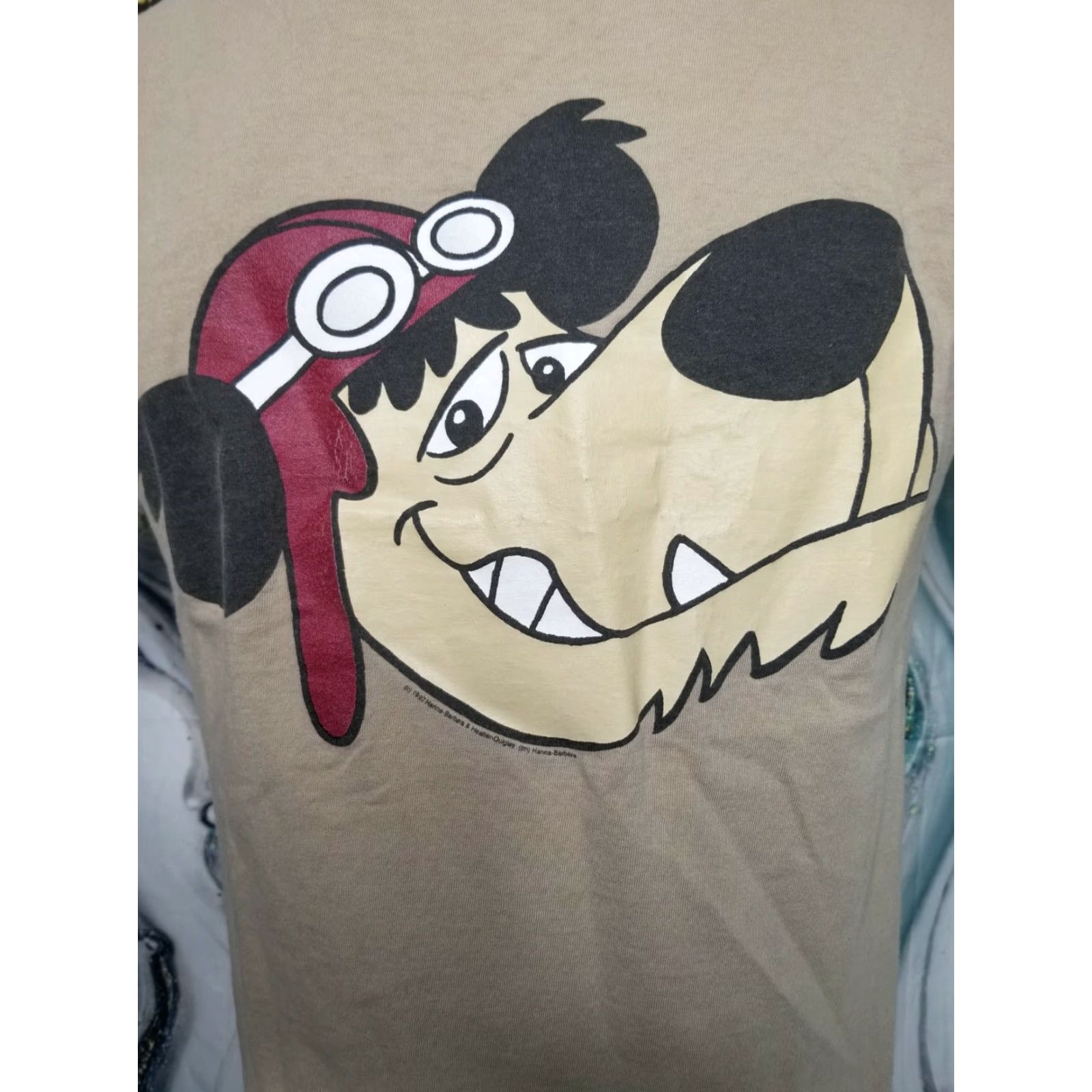 Jerzees VINTAGE Dick Dastardly & Muttley Snickwear Two-Sided T Shirt Mens M Adult Medium Beige 1990s Cartoon 90s Mens Size US M / EU 48-50 / 2 - 4 Thumbnail