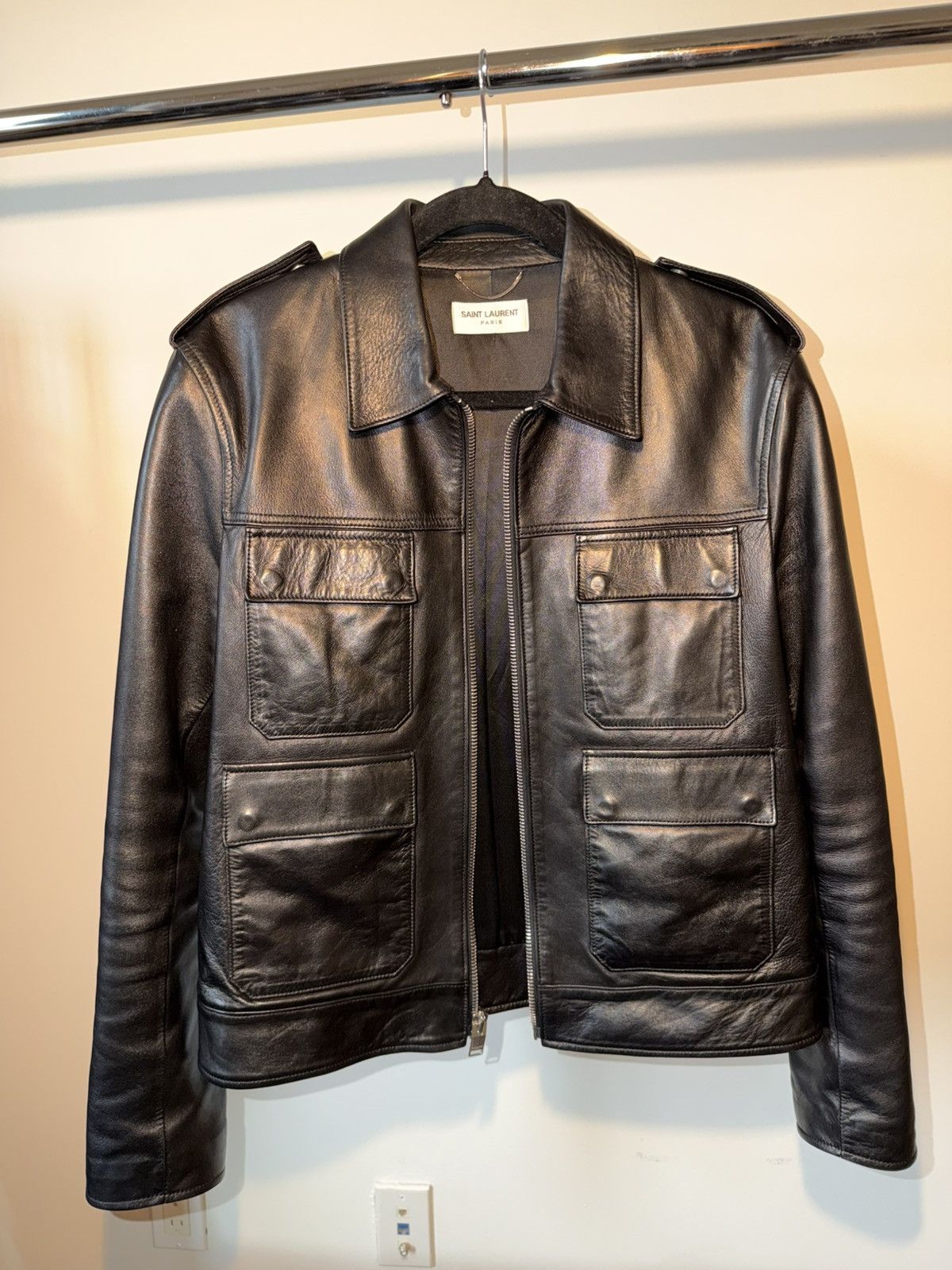 Hedi Slimane × Saint Laurent Paris Holy Grail 2012 Hedi Slimane Field Leather Jacket 52 50 M Size US L / EU 52-54 / 3 - 8 Thumbnail