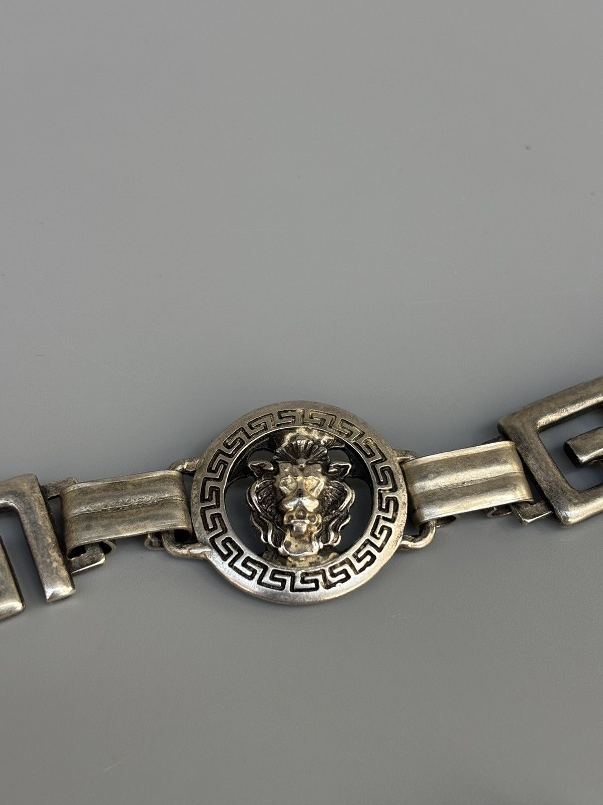 Versace 90s Versace Silver Italy Lion’s Head Chain Belt 32” Size ONE SIZE - 3 Thumbnail