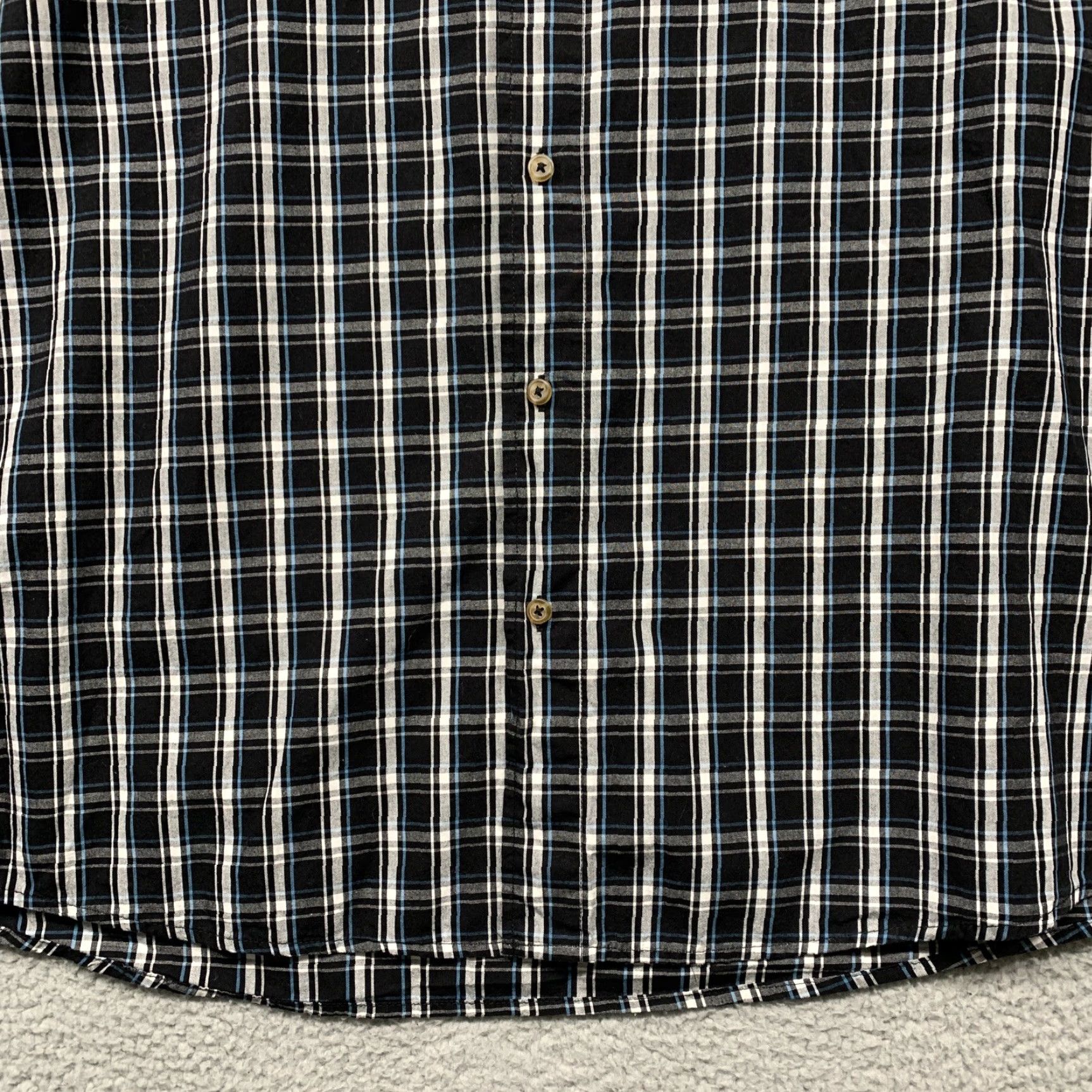 Wrangler Wrangler Button-Up Shirt Men’s 2XL Short Sleeve Black Blue White Plaid Shirt, 100% Cotton, Button Closure, 46 in Chest, Regular Fit, Big & Tall, Men Size US XXL / EU 58 / 5 - 3 Thumbnail