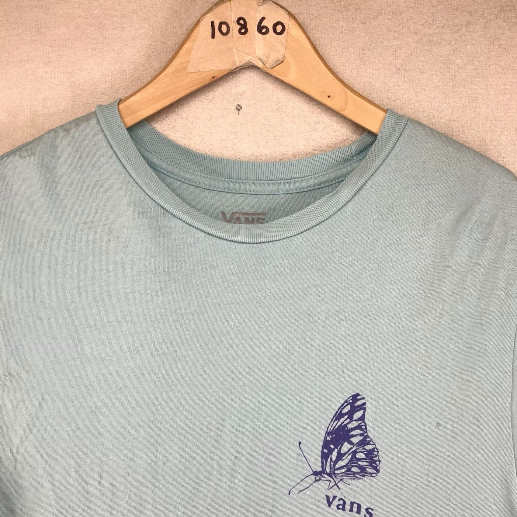 Vans Vans Off The Wall T Shirt Mens Slim Blue Butterfly Graphic Print Crew Neck Short Sleeve 2020-2029 Cotton Jersey Lightweight Breathable Size US M / EU 48-50 / 2 - 6 Thumbnail