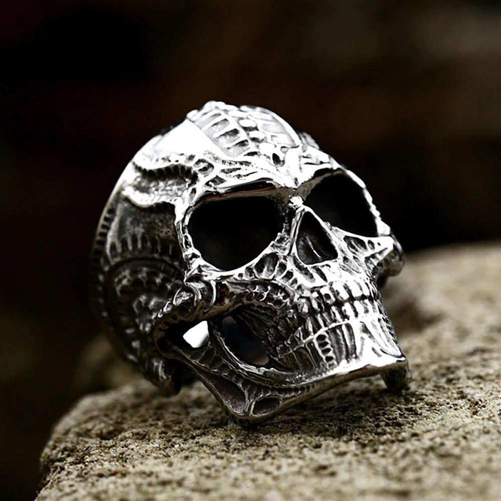 Vintage New Alien Skull Ring Size ONE SIZE - 5 Thumbnail