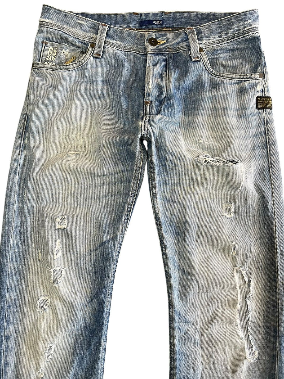 G-Star Vintage G Star Raw Curvy Leg Distressed Denim Size US 34 / EU 50 - 2 Thumbnail