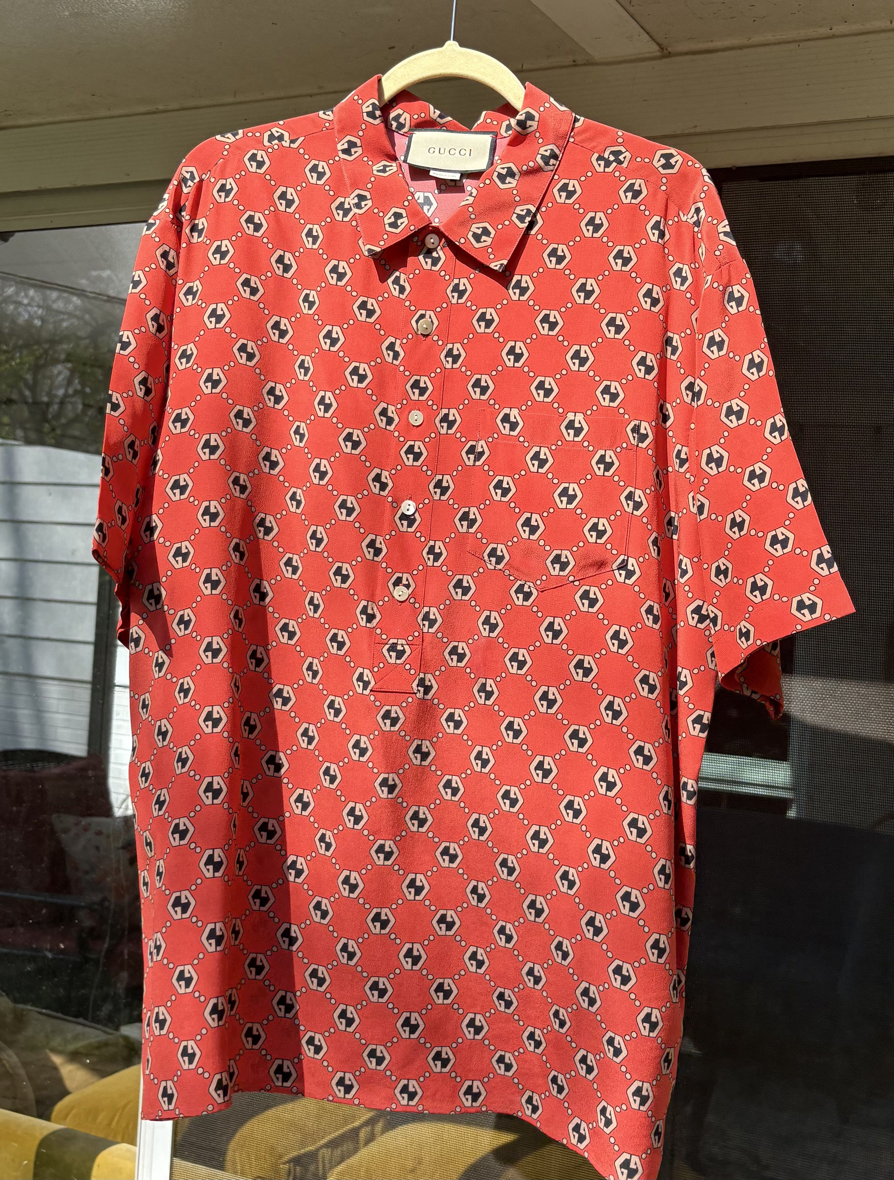Oversized Silk Monogram Shirt
