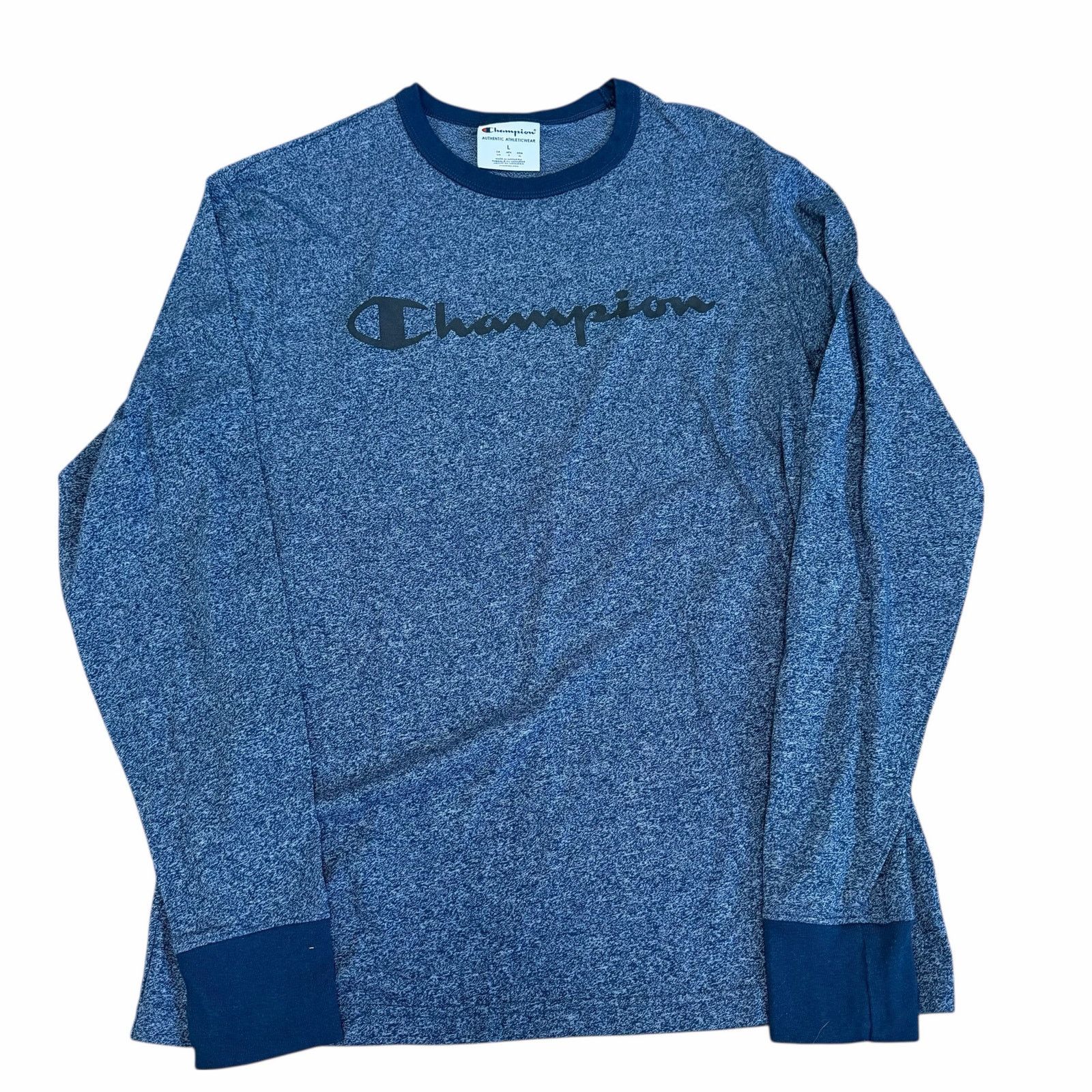 Champion Champion Navy Blue Long Sleeve Shirt Sz L Size US L / EU 52-54 / 3 - 1 Thumbnail