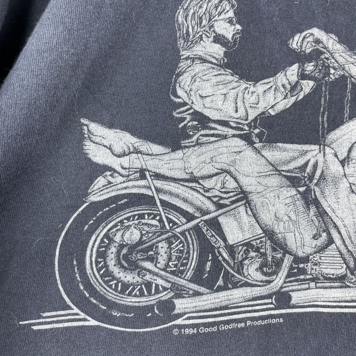 Vintage Vintage 90s Erotic Motorcycle Art T-Shirt XXXL Size US XXL / EU 58 / 5 - 7 Thumbnail
