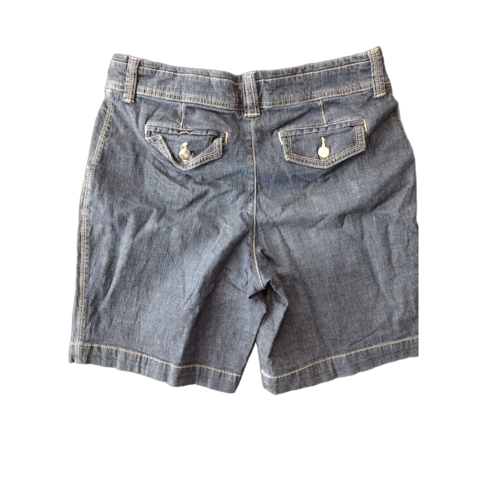 Doublet Sonoma Women's Bermuda Shorts Blue Denim 10 Stretch Double Button 4-Pocket Mid Rise Casual Beach Walking - Womens Size 32" / US 10 / IT 46 - 1 Thumbnail