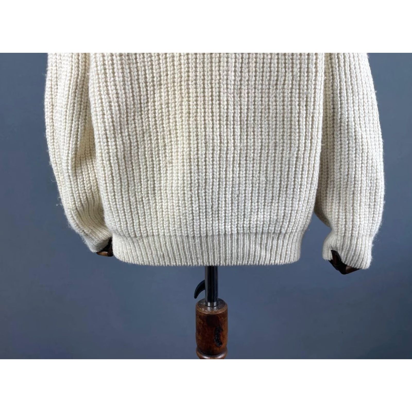 Lacoste Lacoste Womens Vintage? No — Lacoste Club Womens Chunky Knit Sweater Ivory Long Sleeve Mock Neck Pullover Size ONE SIZE - 7 Thumbnail