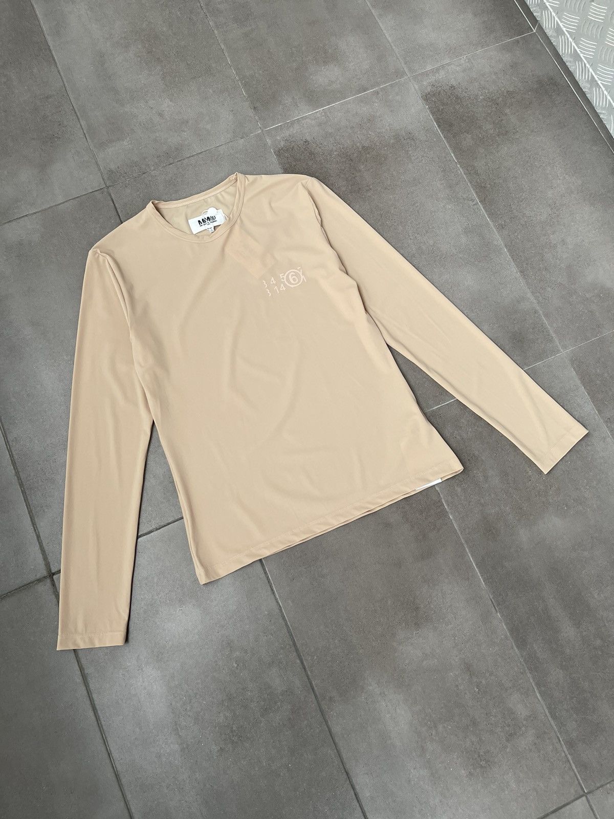 Maison Margiela !DS! SS23 Maison Margiela Printed Logo Beige Long Sleeve Size L / US 10 / IT 46 - 9 Thumbnail