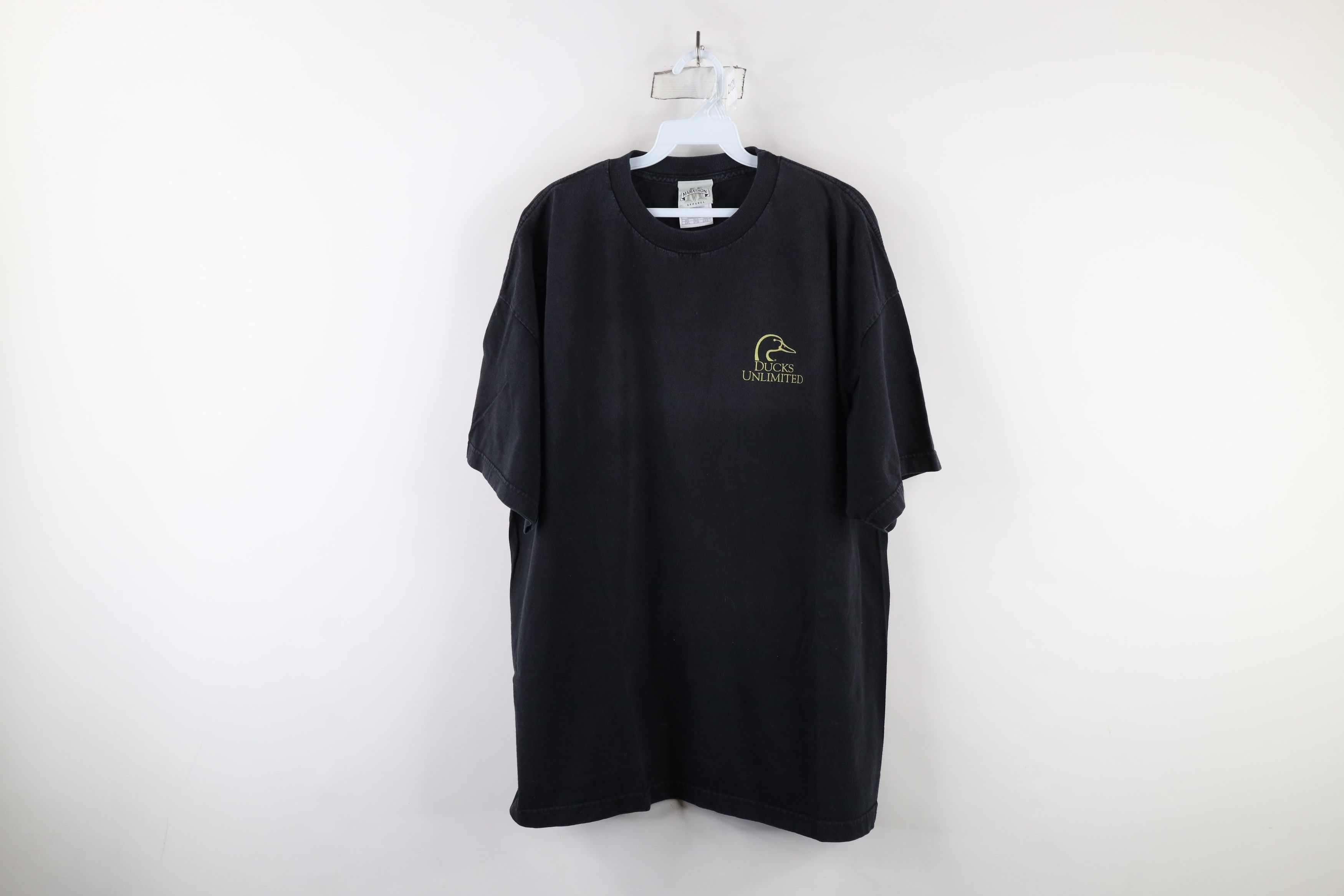 Vintage Vintage 90s Ducks Unlimited Spell Out Script T-Shirt Black Size US XXL / EU 58 / 5 - 1 Thumbnail
