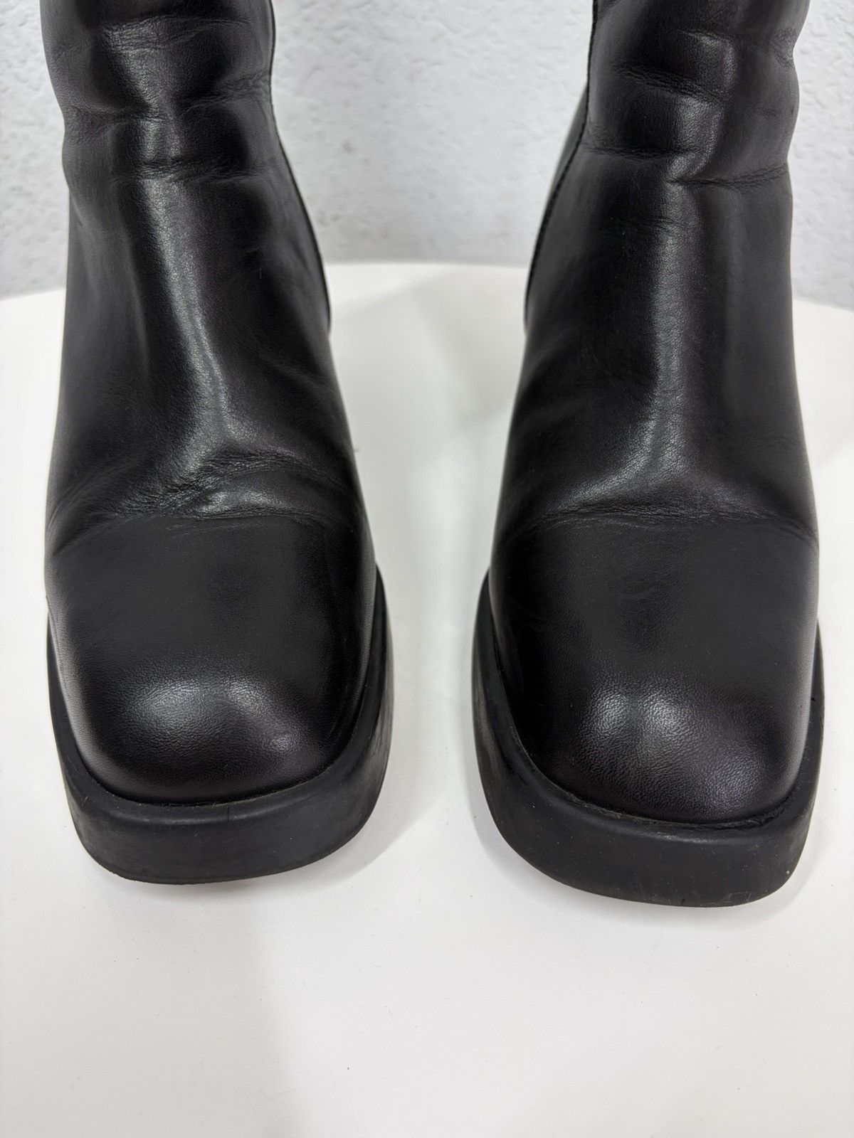 Hedi Slimane Vintage Italian AS 98 Rick Owens Style Leather Biker Boots Size US 8.5 / EU 41-42 - 17 Thumbnail