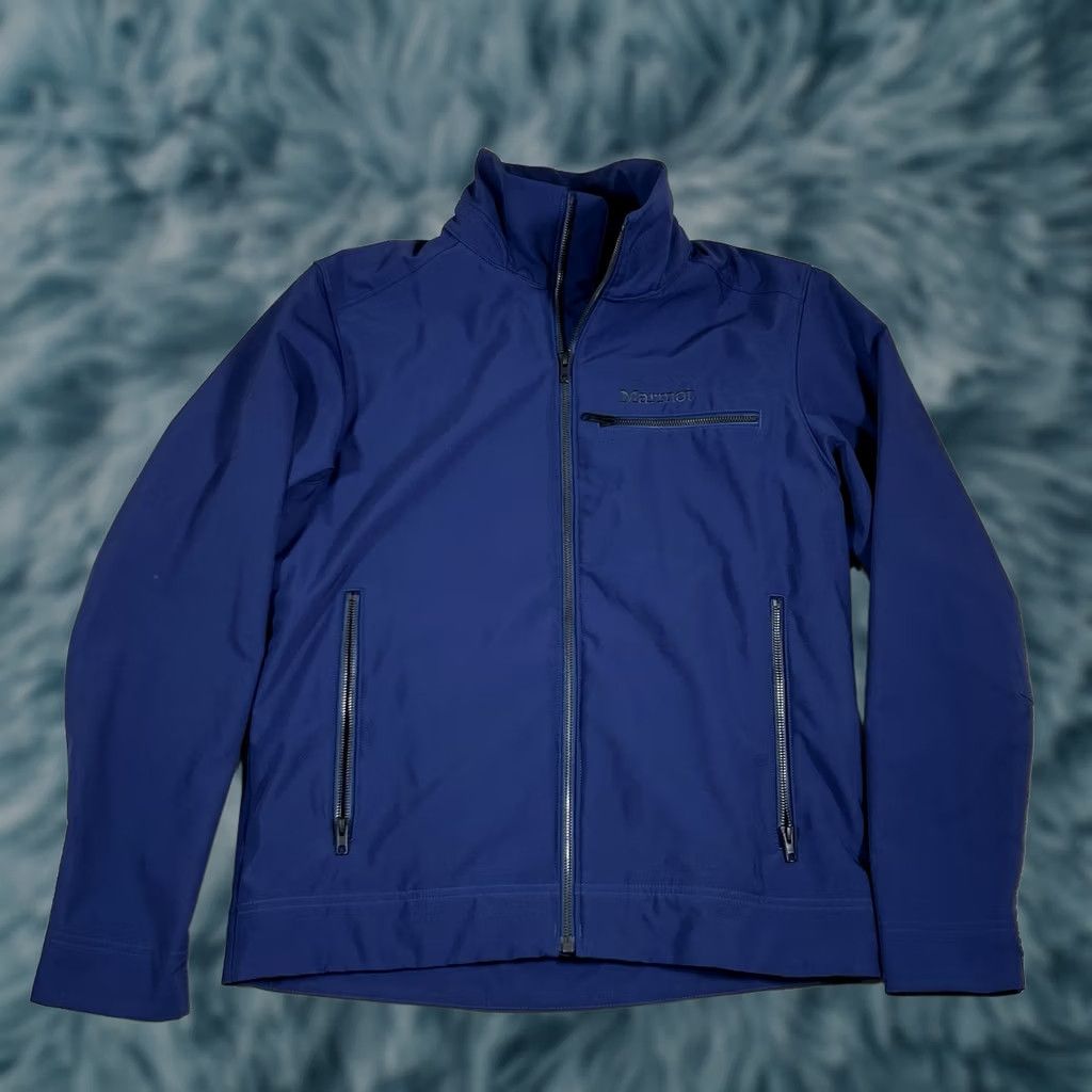 Marmot Marmot Jacket Mens Medium Blue Softshell Full Zip Windbreaker Water Repellent Alsek Jacket Size US M / EU 48-50 / 2 - 1 Thumbnail