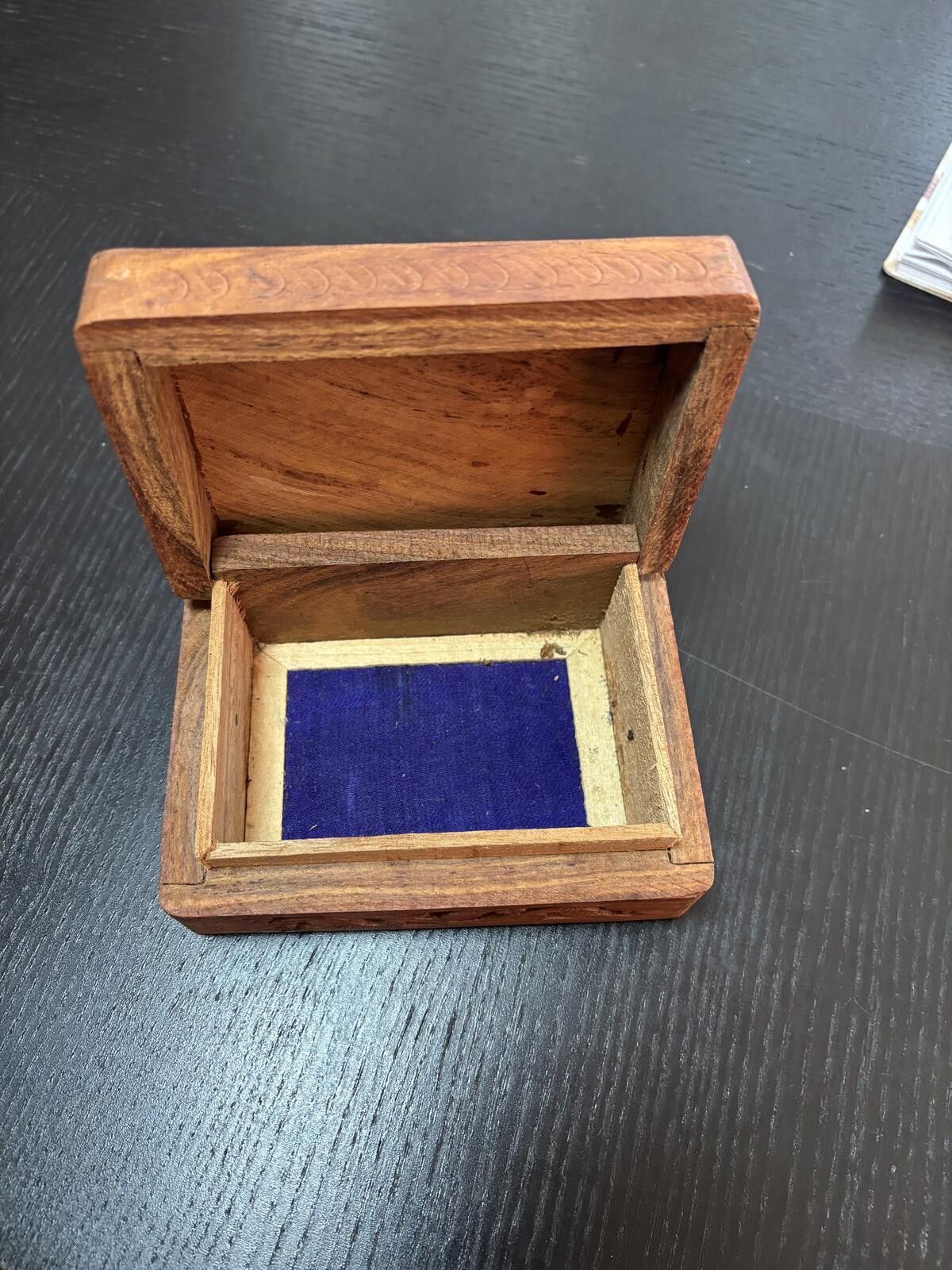 The Unbranded Brand Hand-Carved Wooden Jewelry or Trinket Box with Floral Design Size ONE SIZE - 3 Thumbnail