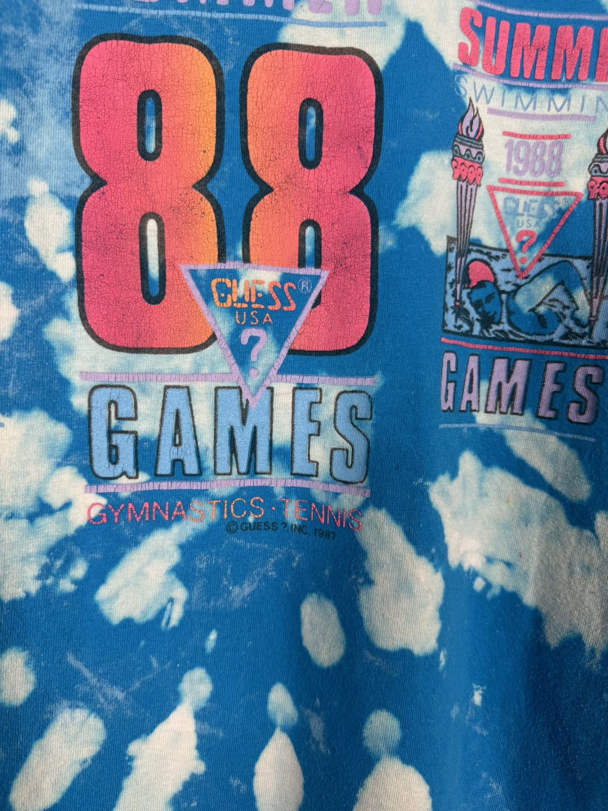 Guess × Vintage Guess Tie Dye Olympic Games 1988 t shirt Size L / US 10 / IT 46 - 3 Thumbnail