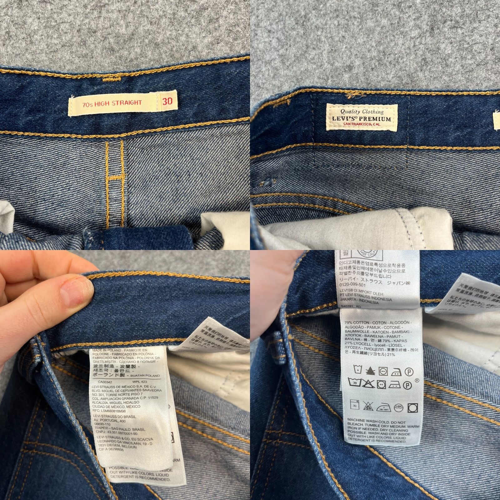 Levi's Levi's Womens Jeans 70s High Waist Straight 30 30 UK 10 Mid Wash Blue Premium Denim Jeans Womens Tight Straight Mens Womens Size 32" / US 10 / IT 46 - 8 Thumbnail