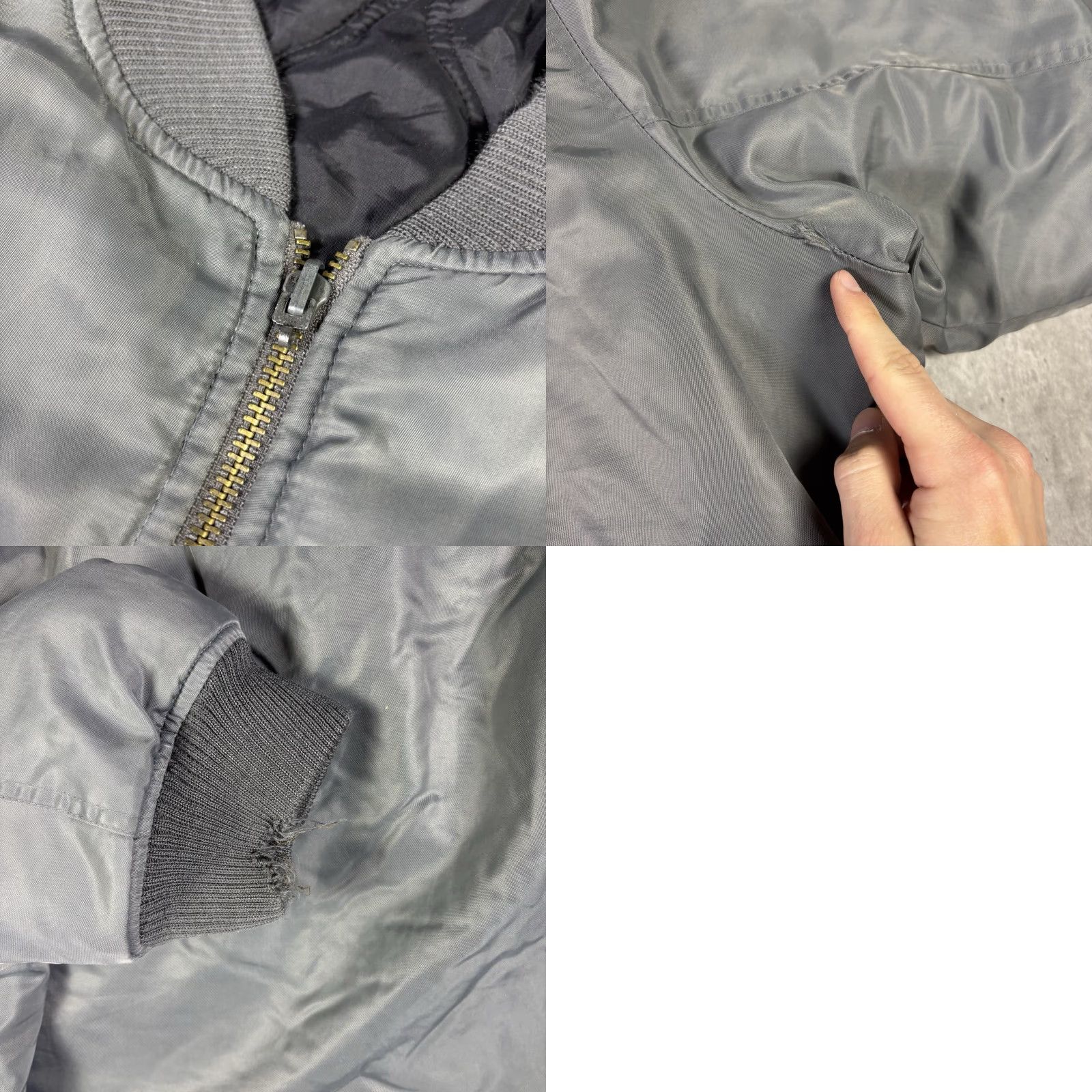 Sean John VINTAGE Sean John Bomber Jacket Gray Full Zip 2XL Mens 90s Military Style Size US XXL / EU 58 / 5 - 9 Thumbnail
