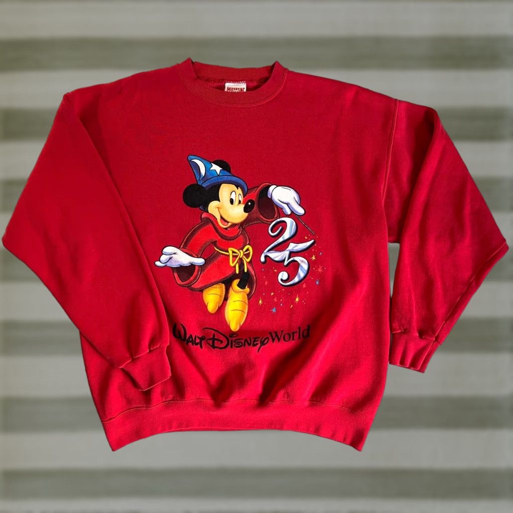 Disney VINTAGE Mickey, Inc Mickey Mouse 25 Crew Sweatshirt Shirt Unisex Adults L Red 90s USA Disney Mens Size US L / EU 52-54 / 3 - 1 Thumbnail