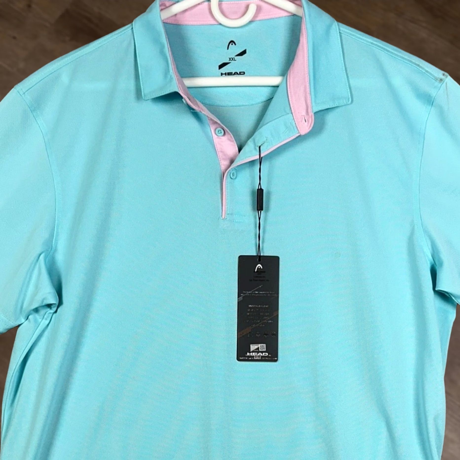 Vintage Head Golf Polo Shirt Mens 2XL Aqua Pink Performance Stretch Golf Shirt Size US XXL / EU 58 / 5 - 1 Thumbnail