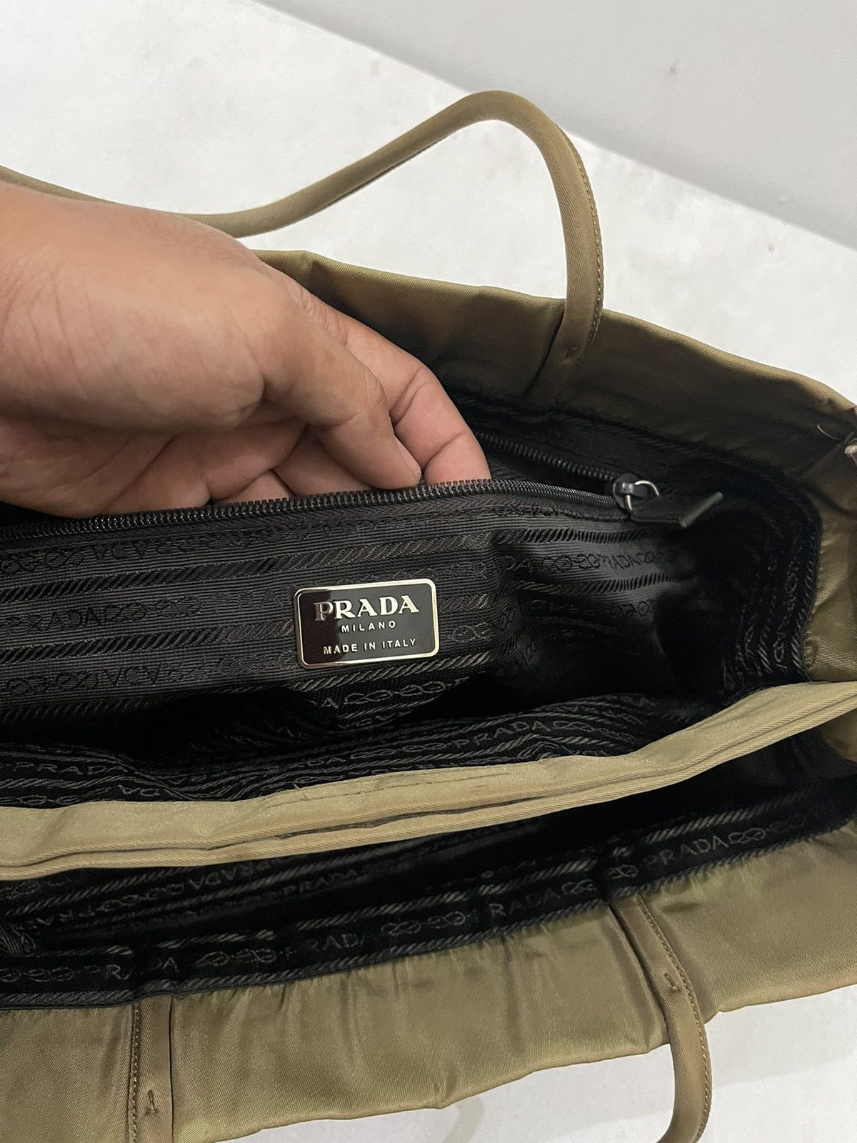 Designer × Prada Prada Nylon Brown Tote Bag Size ONE SIZE - 10 Thumbnail