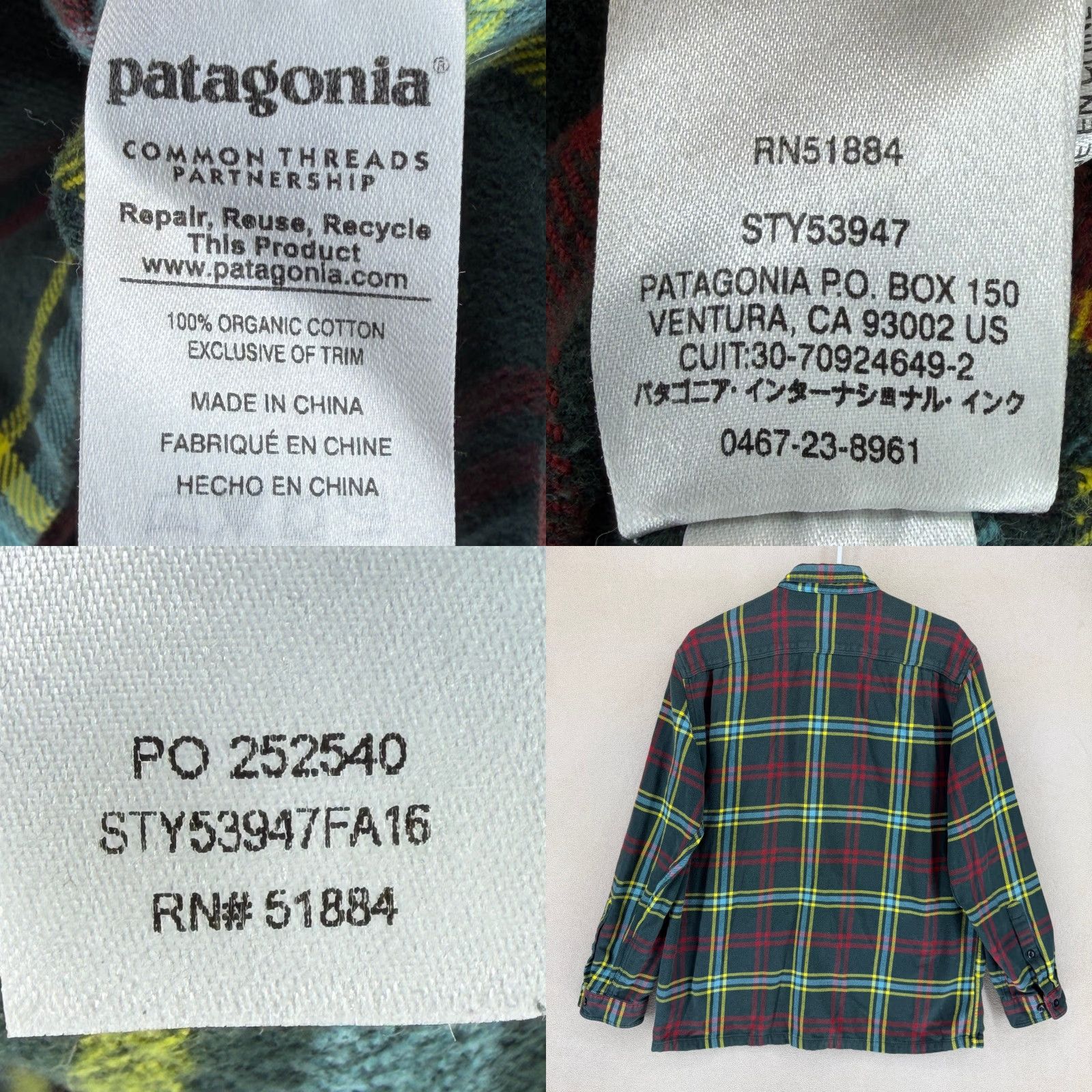 Patagonia Patagonia Shirt Plaid Fjord Flannel Button-Up Green Size L Mens Size US L / EU 52-54 / 3 - 8 Thumbnail